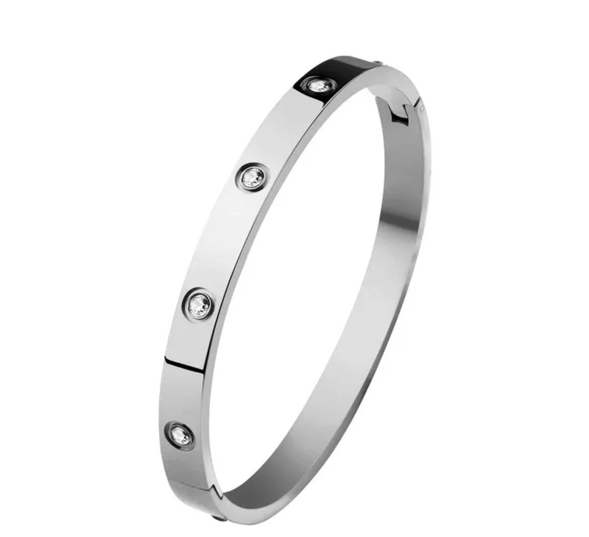 ROUGEMONT Edelstahlarmband Massives Edelstahl Armband Gold Armreif 18K Gold Hochglanz 18-19cm