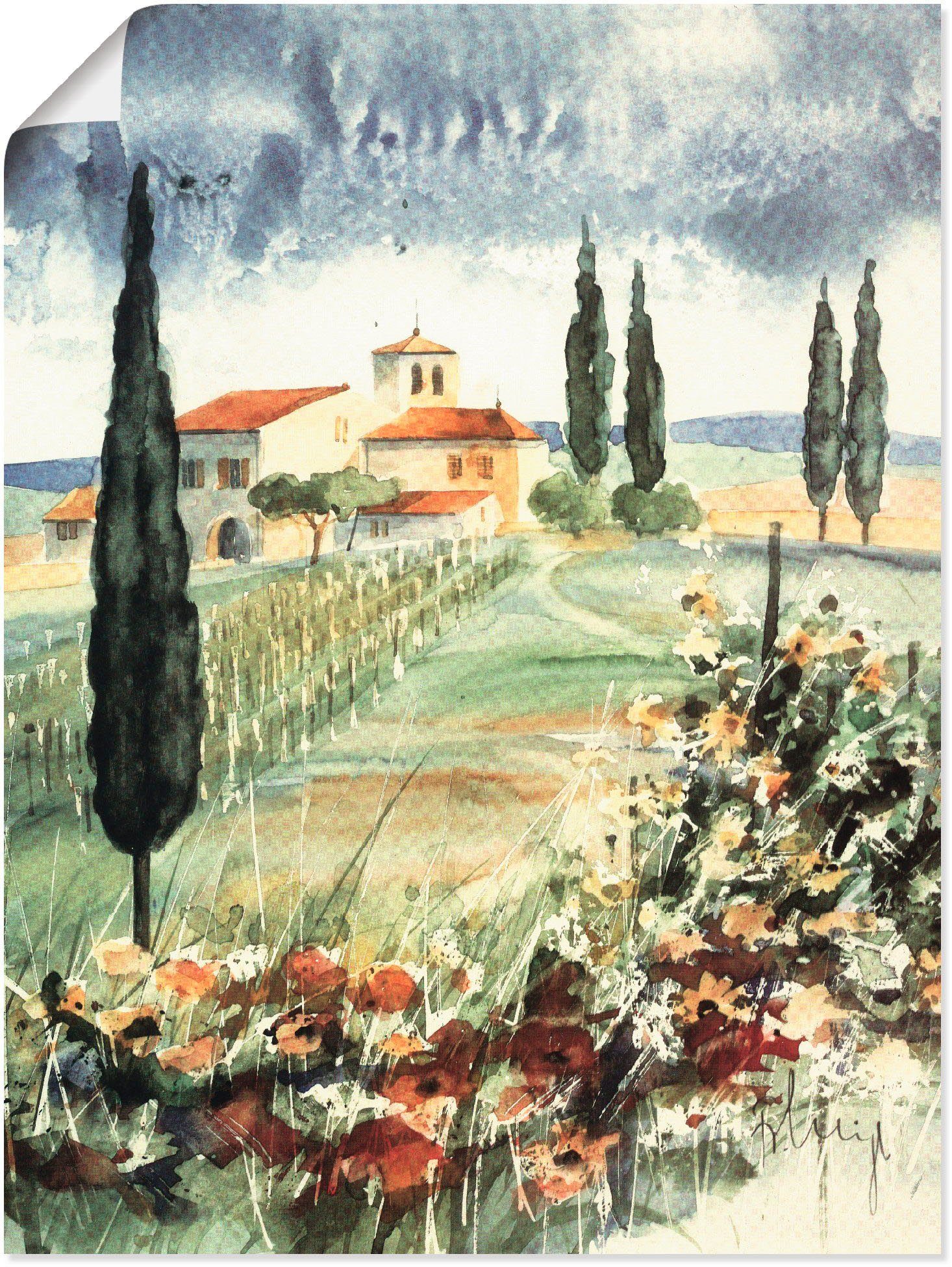 als Poster oder St), Wandbild Toskana Europa Größen Wandaufkleber in versch. Leinwandbild, I, (1 Artland
