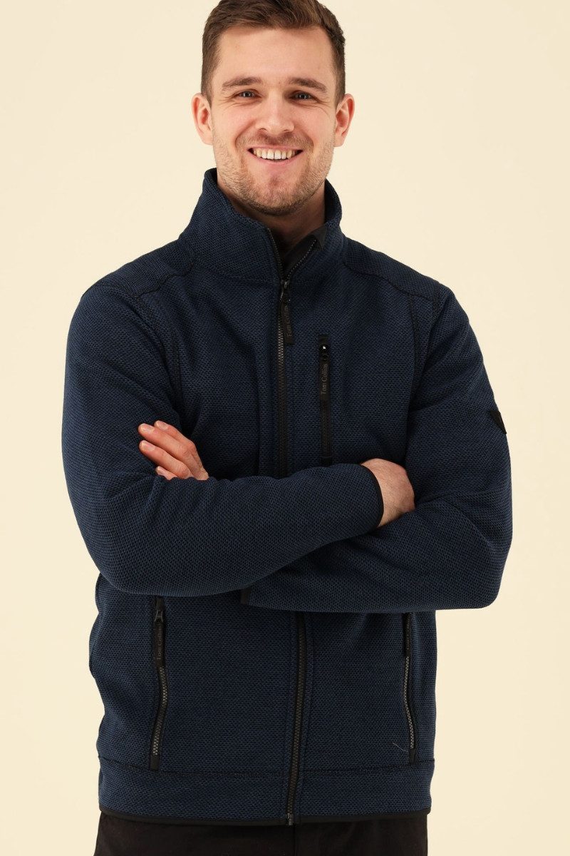 Tom Collins Outdoorjacke Strickfleecejacke Herren - SILENOS - marine