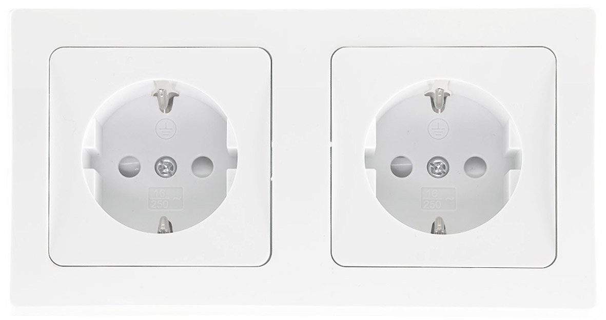 Steckdose Schalter & Steckdosen Serie DELPHI weiß (Steckdose Steckdosen Schuko