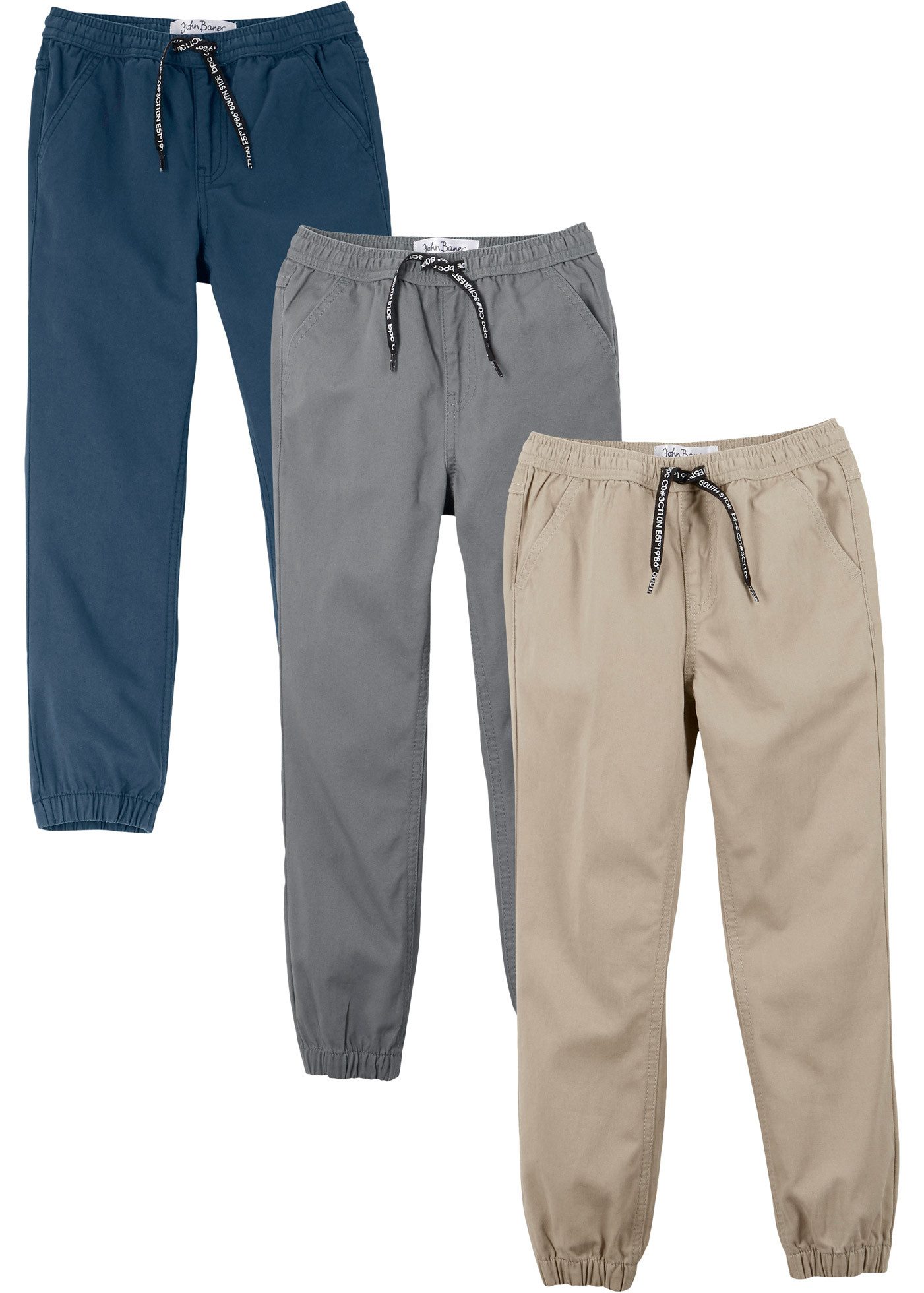 bonprix Schlupfhose (Packung, 3-tlg) aus Baumwolle, mit elastischem Bündchen, Regular Fit