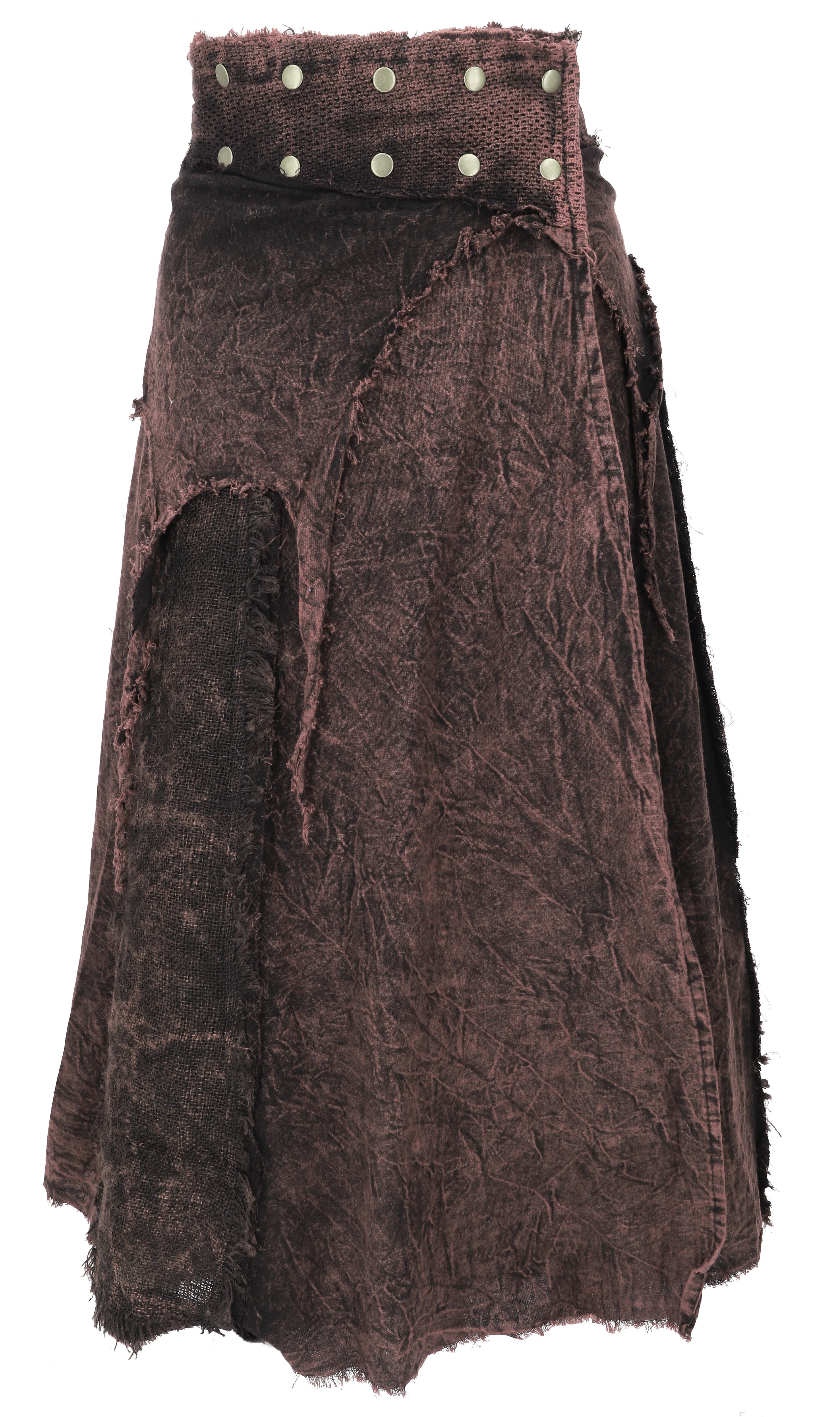 Guru-Shop Minirock Stonewash Elfen Wickelrock, Zipfelrock, Vintage.. alternative Bekleidung