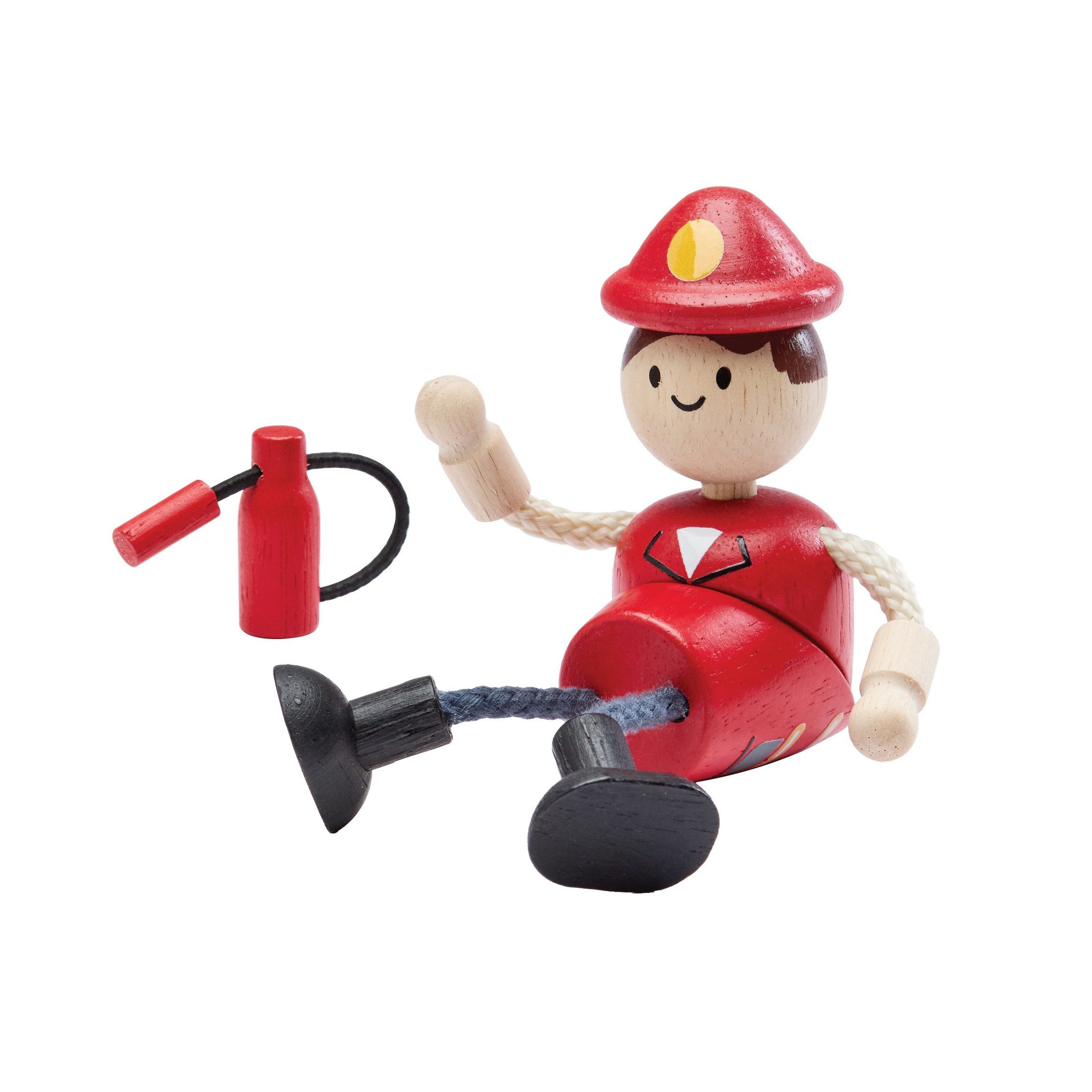 Plantoys Biegepuppe PlanToys- Feuerwehr-Puppe Biegepuppe Puppenhaus 18,8x7,5x9,5 cm - 3y+
