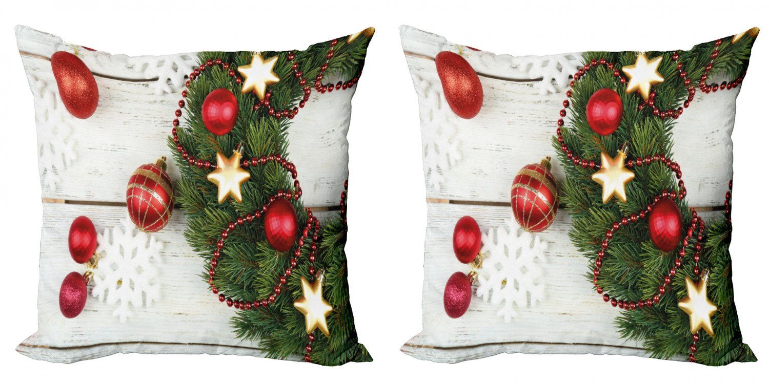Weihnachten Modern (2 Ornament Kiefer Digitaldruck, Kissenbezüge Abakuhaus und Accent Stück), Doppelseitiger