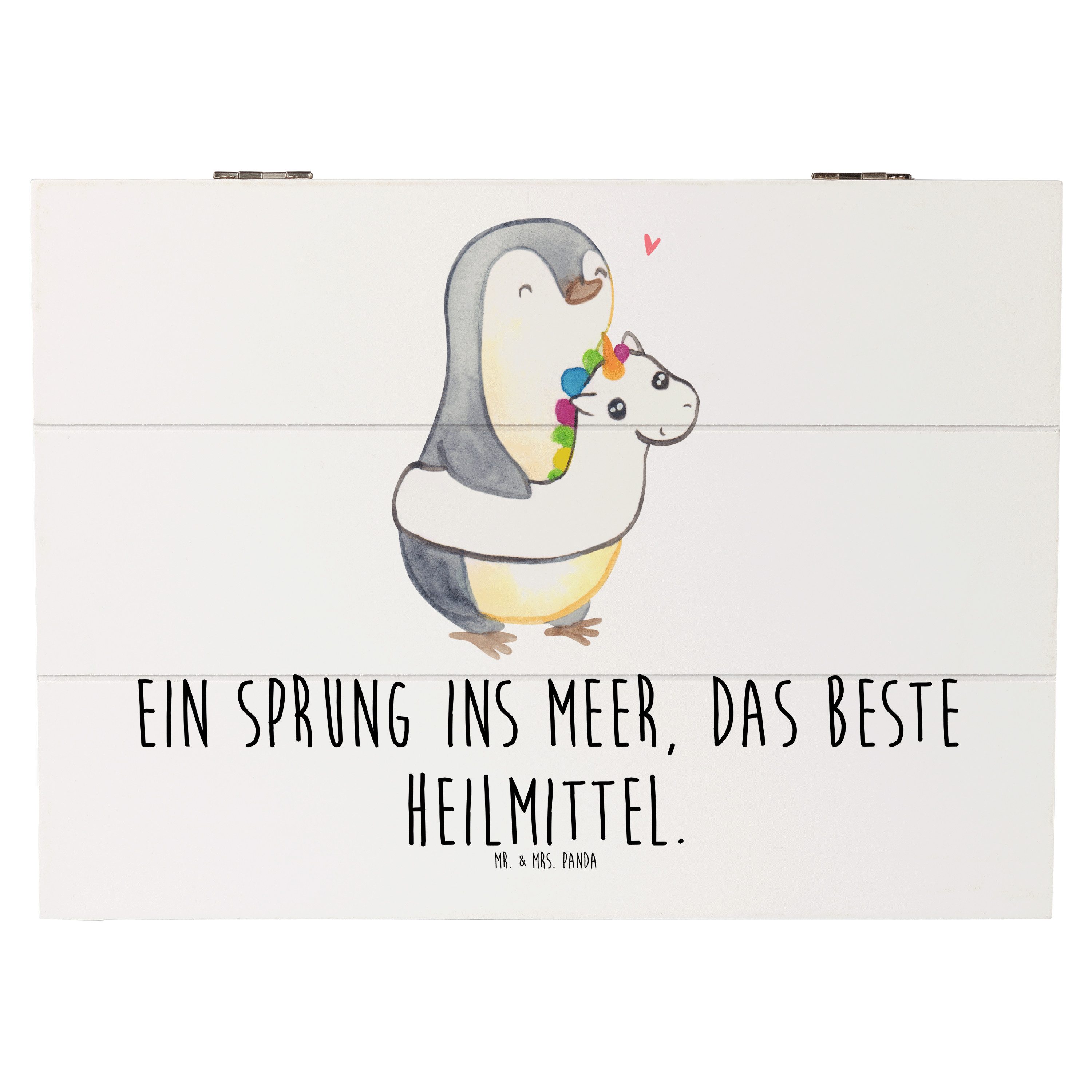 Dekokiste 25 x 18 cm Sommermeerheilkraft - Weiß - Geschenk, Erfrischung, Frühli