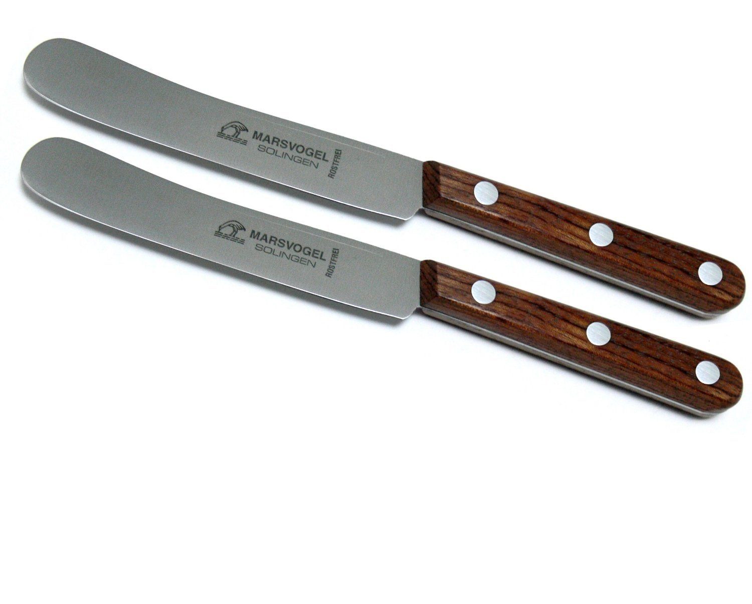 Marsvogel Tafelmesser Buckelsmesser, 2 Stück, Bubinga, Brötchenmesser, Buttermesser (2 Stück)