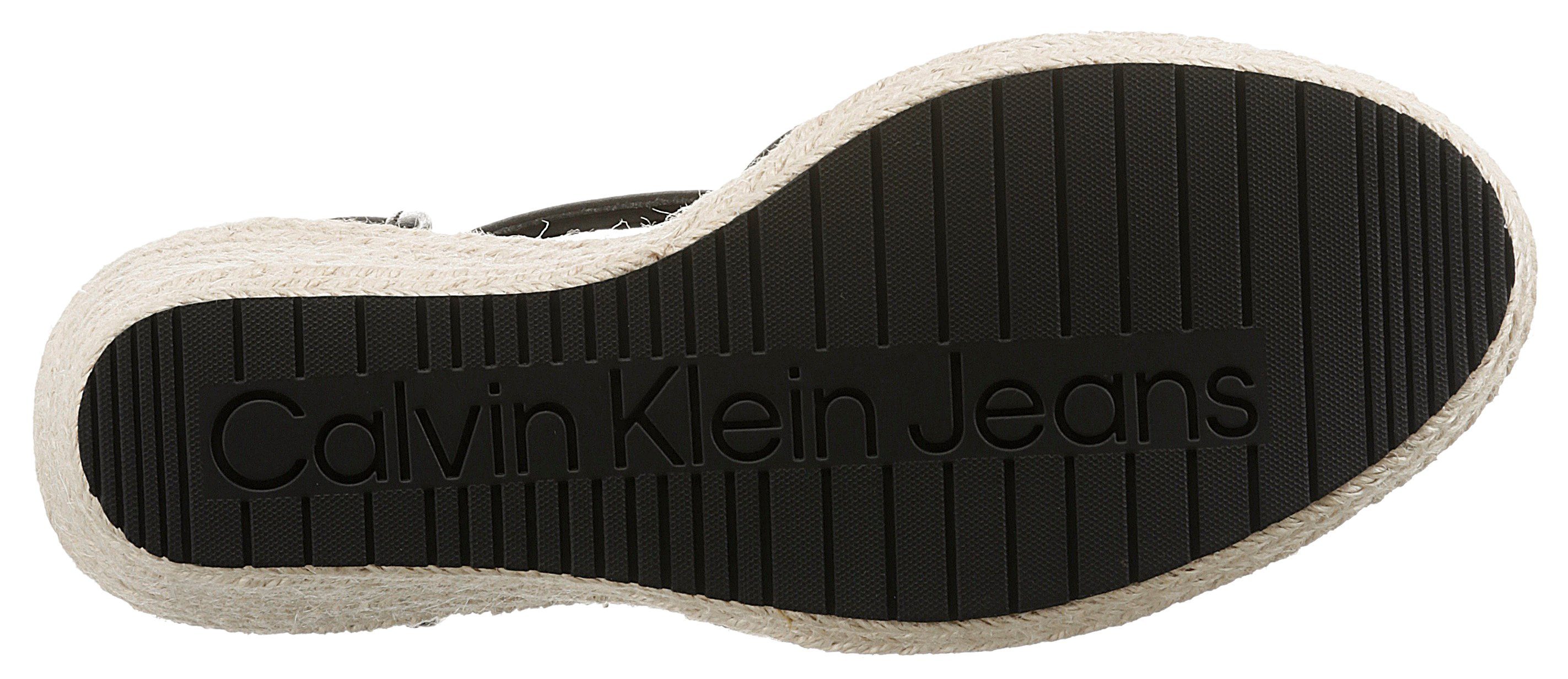 Bastbesatz Klein Jeans schwarz mit Calvin Spangenpumps