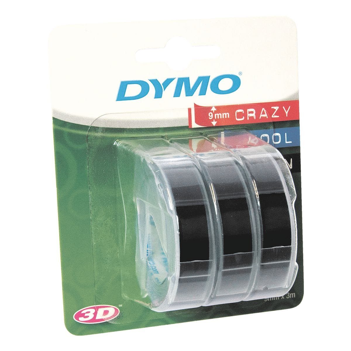 DYMO Beschriftungsband, 3D Prägeband 9 x m schwarz mm 3