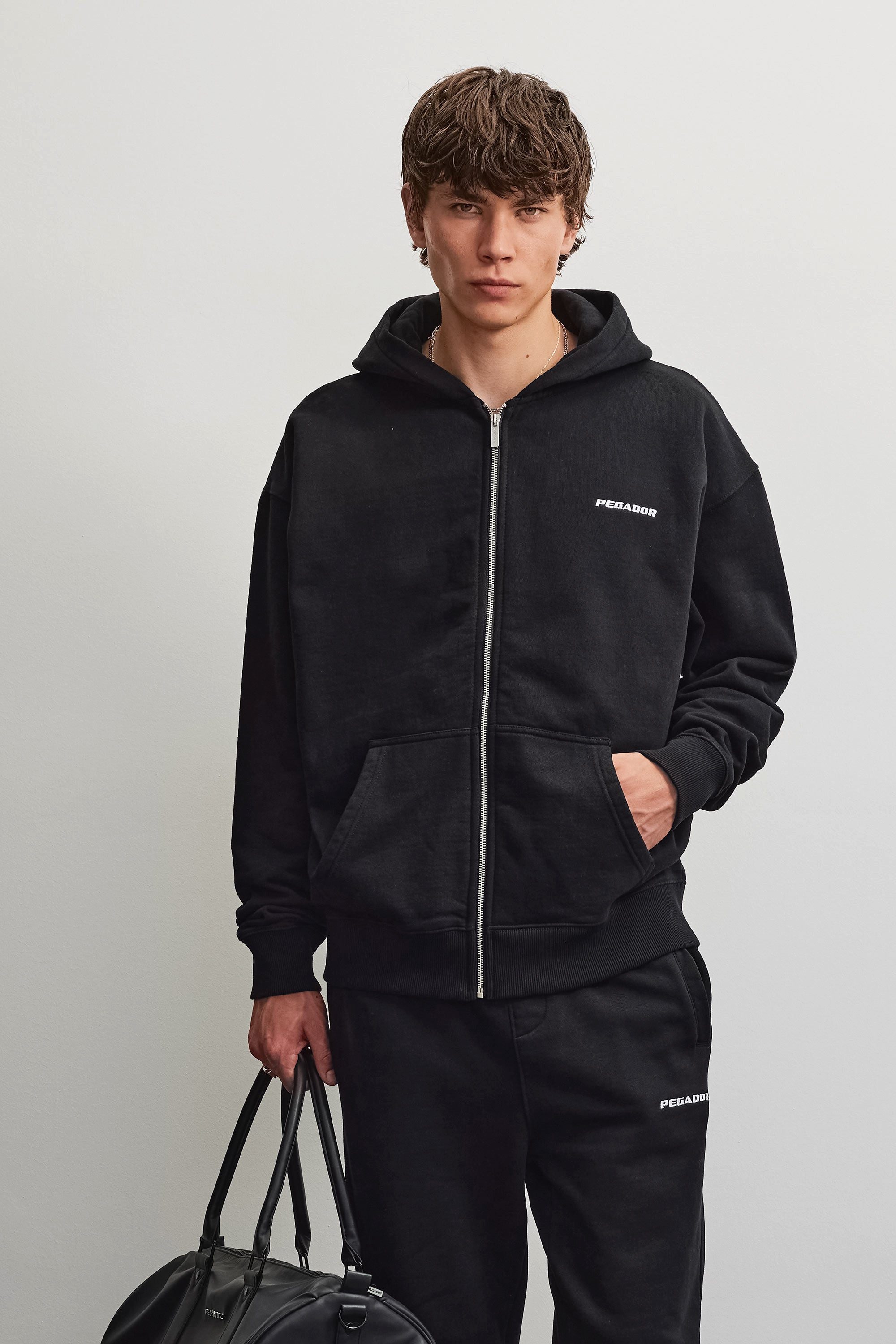PEGADOR Kapuzensweatjacke Logo Oversized Sweat Jacket Baumwollmischung, oversize