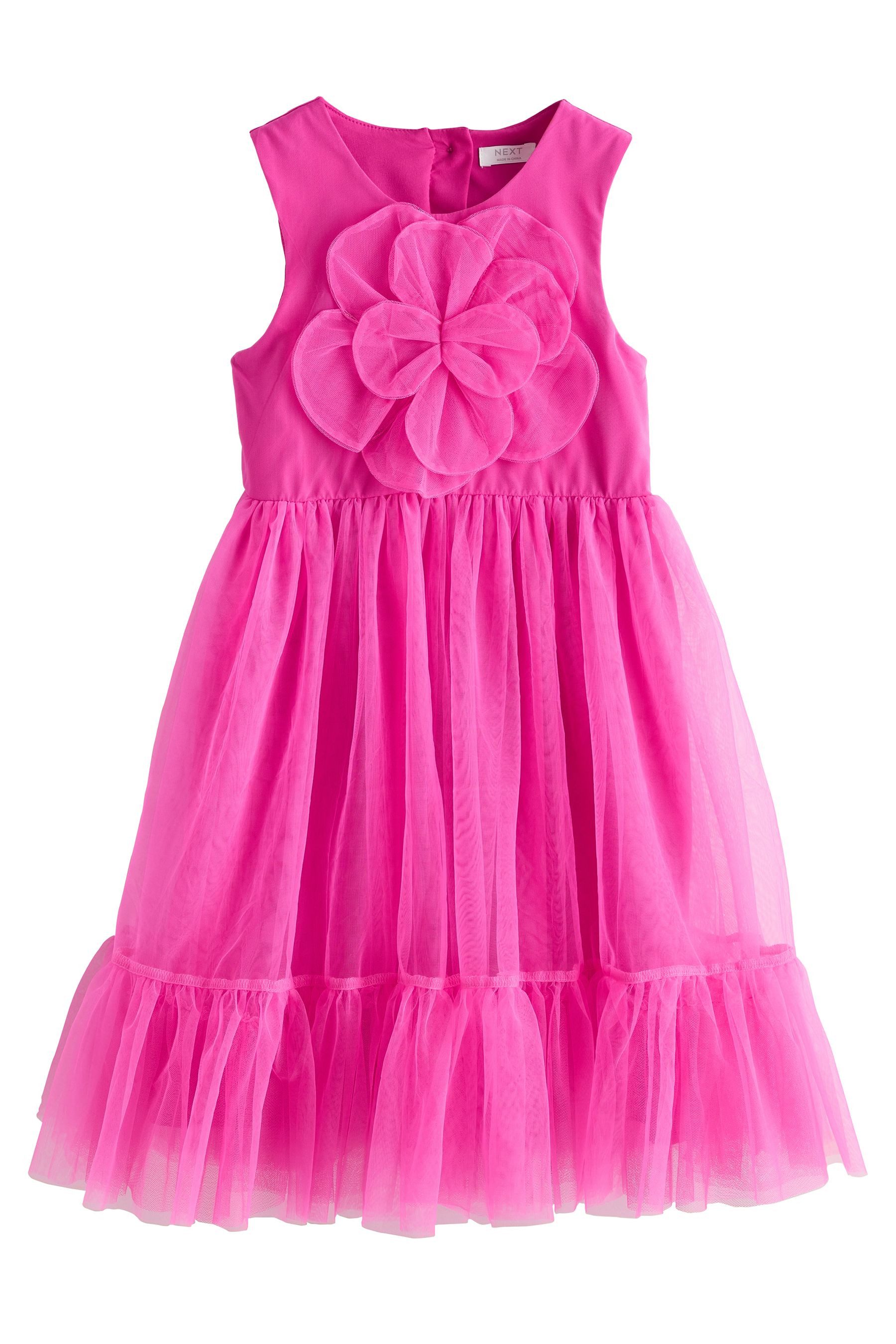 Next Partykleid Mesh-Kleid mit Blumen für besondere Anlässe (1-tlg)