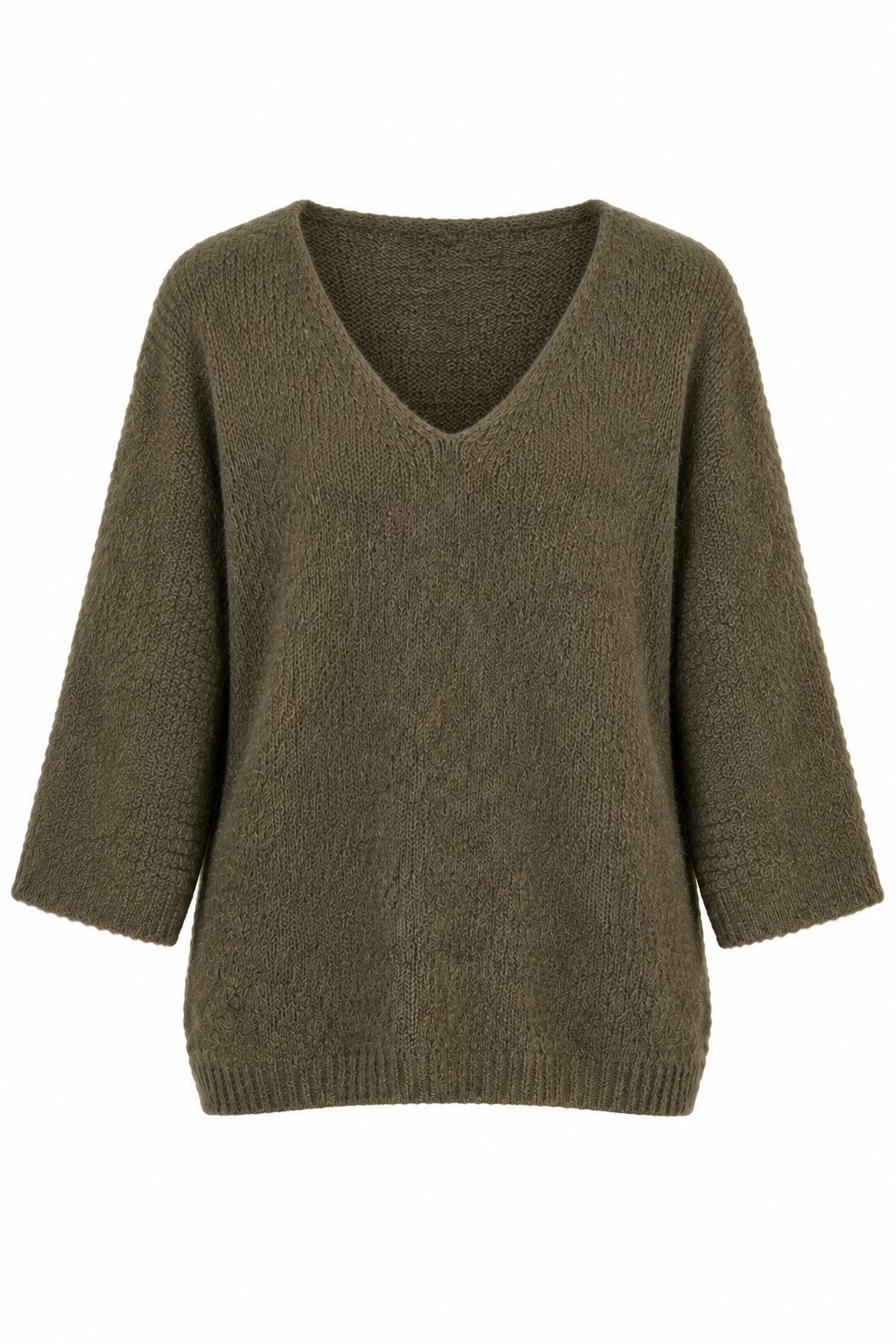 ITALY VIBES Strickpullover - Modischer Pullover mit V-Ausschnitt und weiten Ärmeln für Damen ONE SIZE - passend für Größen S bis L