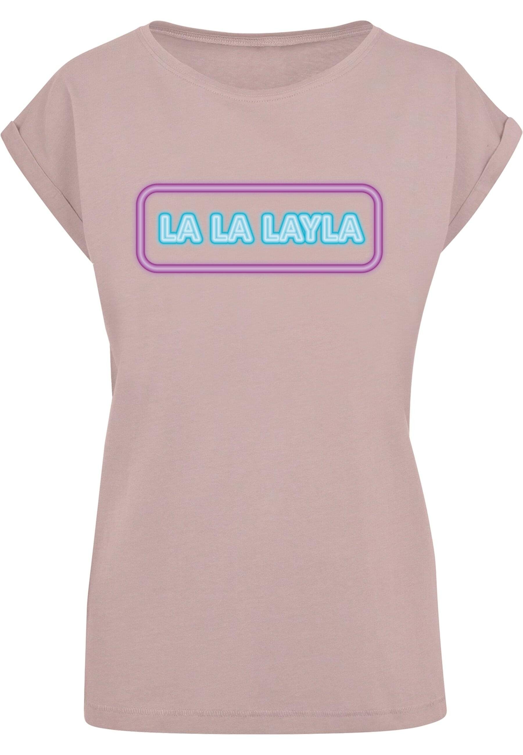 Merchcode T-Shirt Damen Ladies LA LA LAYLA T-Shirt (1-tlg) duskrose