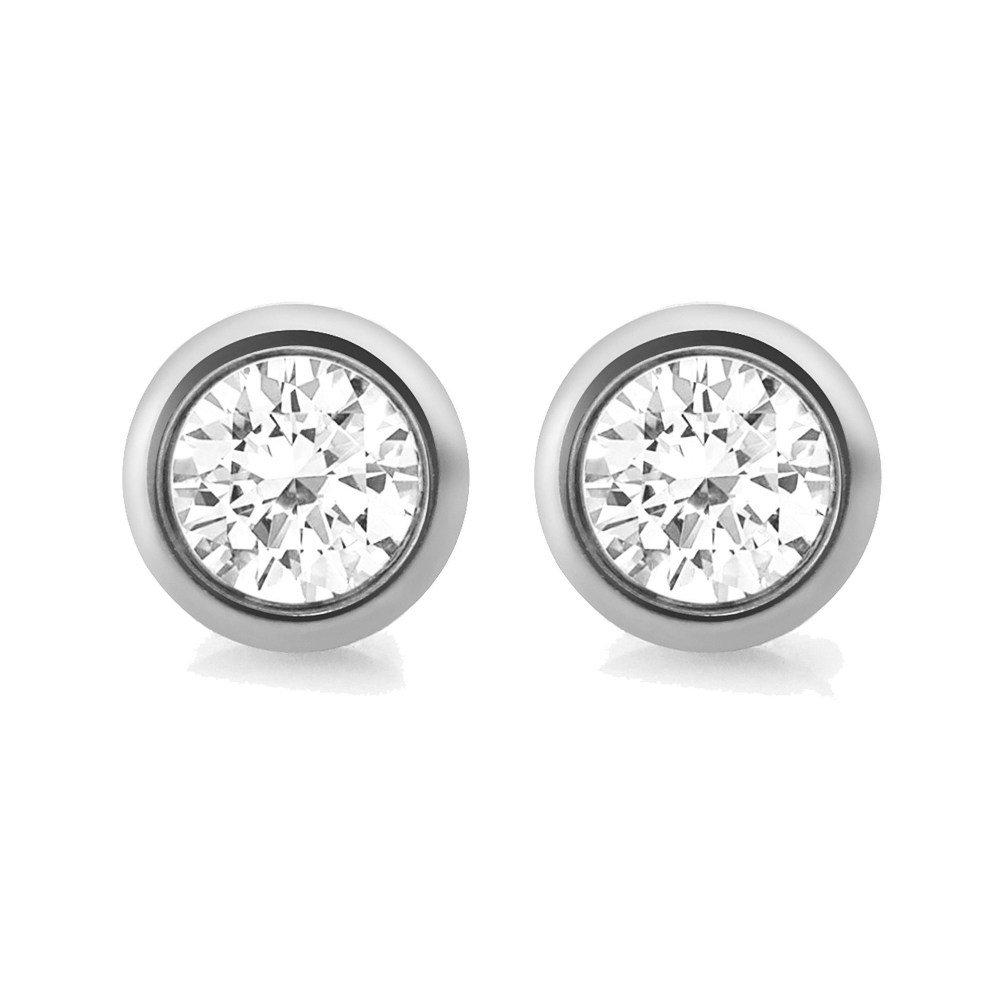 Zeeme Paar Ohrstecker Edelstahl mit weißem Zirkonia 6mm günstig online kaufen