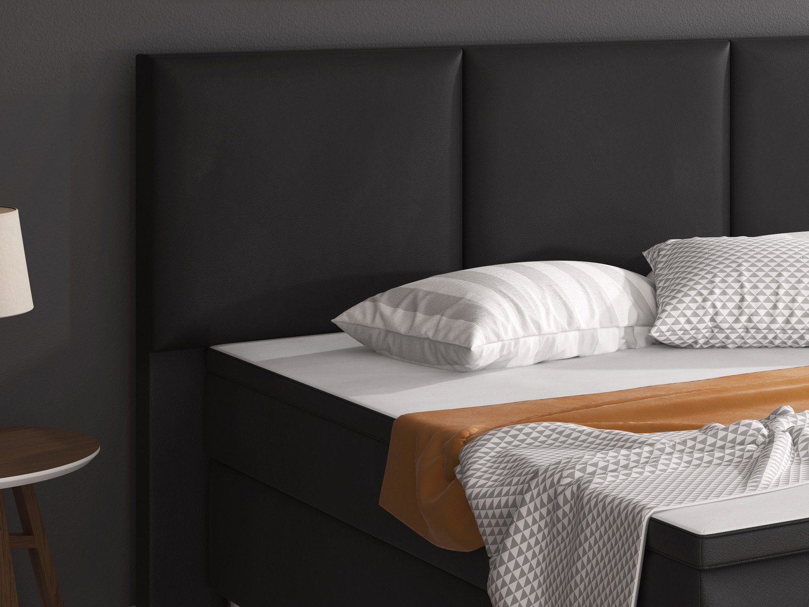 inter Boxspringbett OSLO 180x200 cm – 7-Zonen-Taschenfederkern H3 Matratze – inkl. Topper (Spar ser, Bett sprinboxbett Schlafbett 180x200 cm), inkl.Topper,inkl.Matratzen