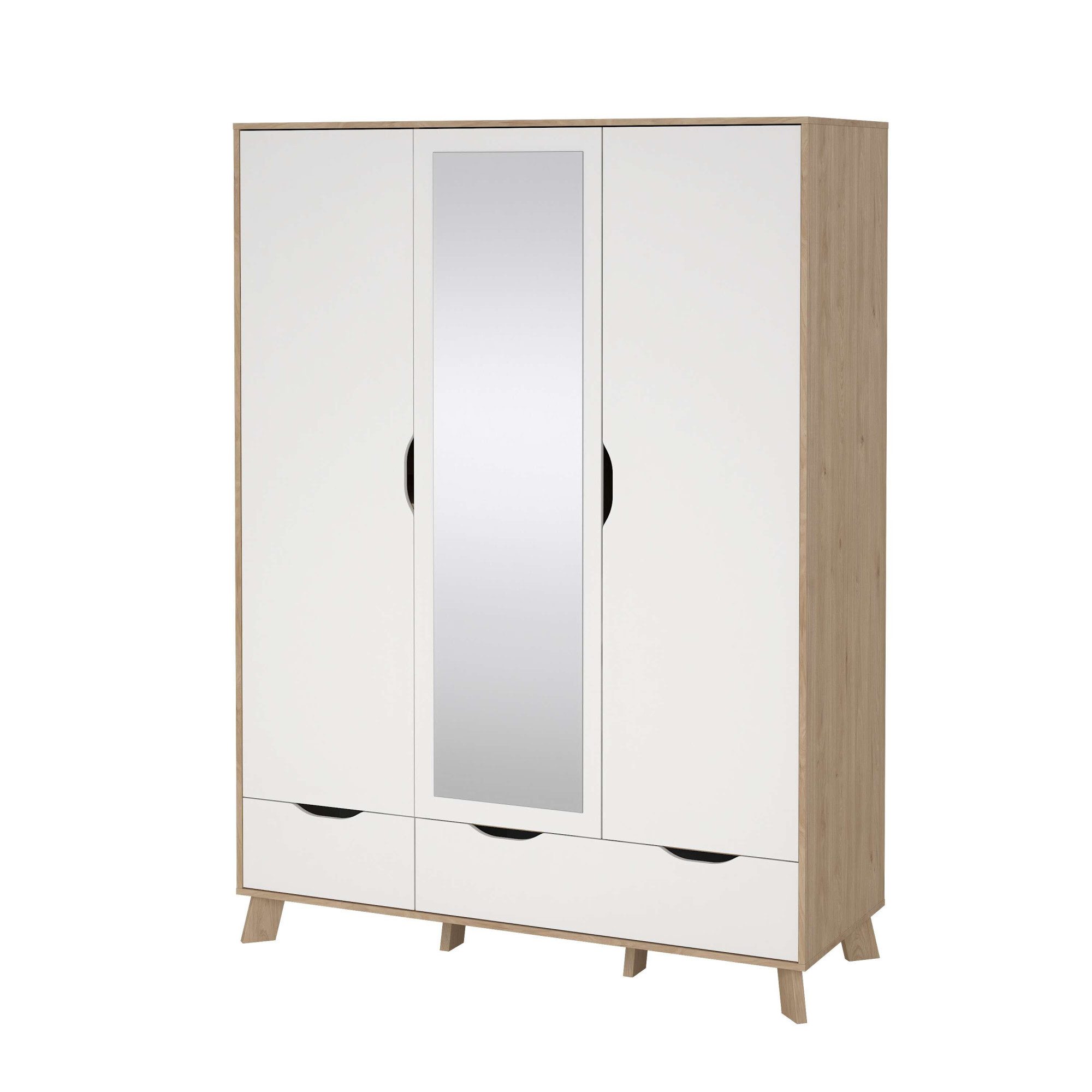 Home affaire Kleiderschrank Ikast Drehtürenschrank, Spiegeltür, Aufbewahrung, Schrank, Stauraum 1 Spiegeltür, 2 Türen, 3 Schubladen, Höhe 201 cm, Breite 147 cm – Bild 5 von 5