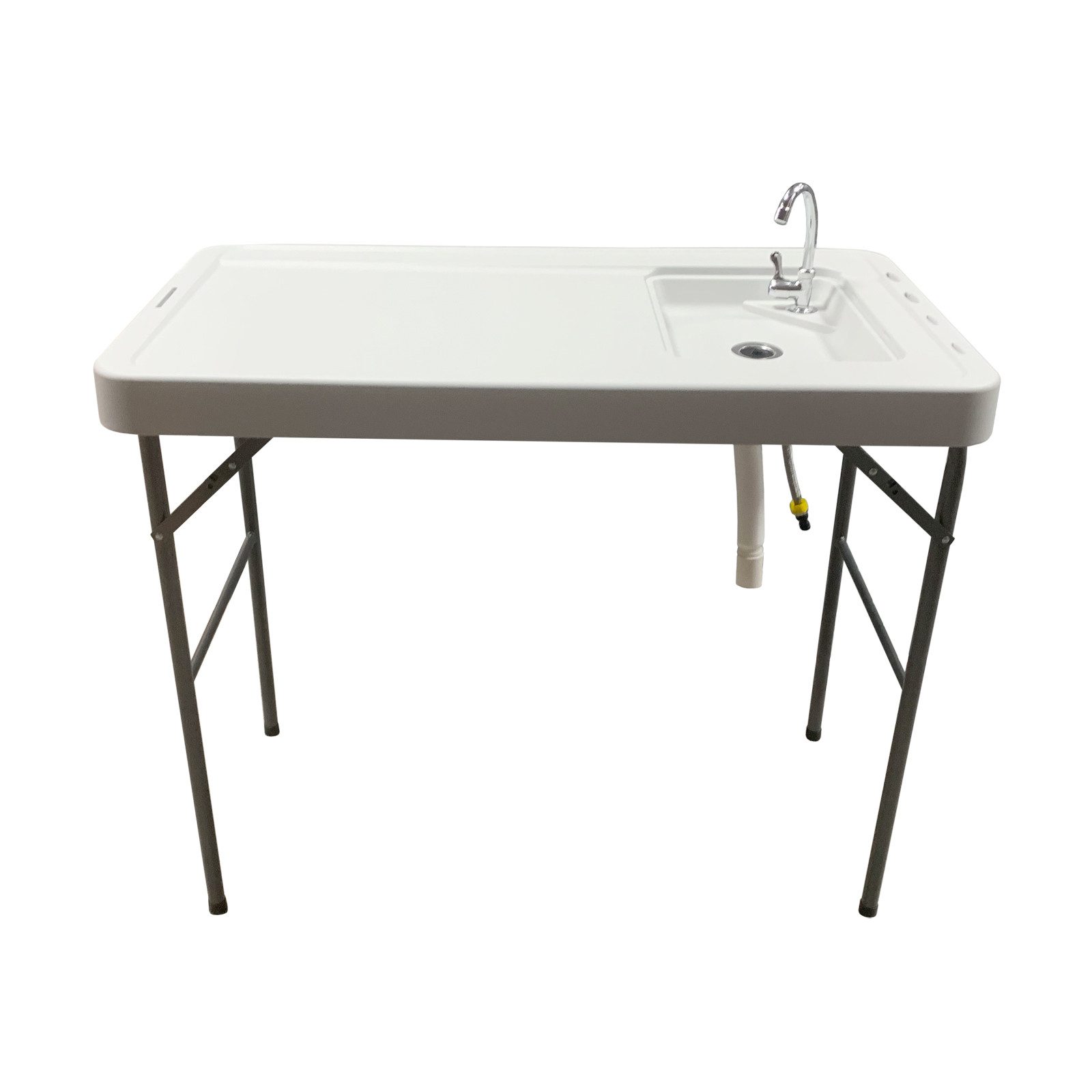 HTI-Living Campingtisch Fischreinigungstisch klappbarer Filetiertisch (Stück, 1-St., 1 Wasserhahnanschlussohr, 1 Galvanikwasserhahn, 1 Kanalisationsrohr), Campingspüle