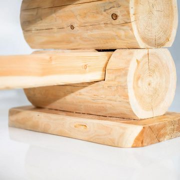 Mega-Holz Gartenbank Mega-Holz Holzbank " Rustikal " 120 cm aus heimischem Lärchen Holz, Massivholz