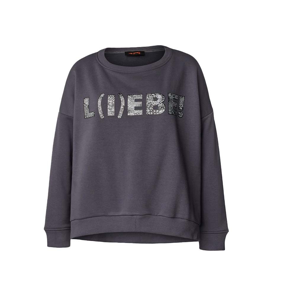 Miss Goodlife Sweatshirt L(I)EBE Snake V-Neck, MG12947, Anthracite/Black günstig online kaufen