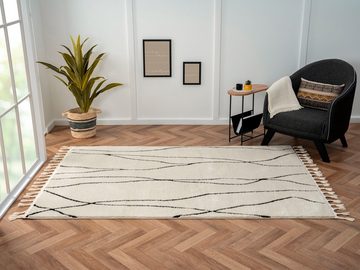 Hochflor-Teppich Moroccan Handwrite, Myflair Möbel & Accessoires, rechteckig, Höhe: 24 mm, modern, marokkanisches Design, flauschig weich, mit Fransen