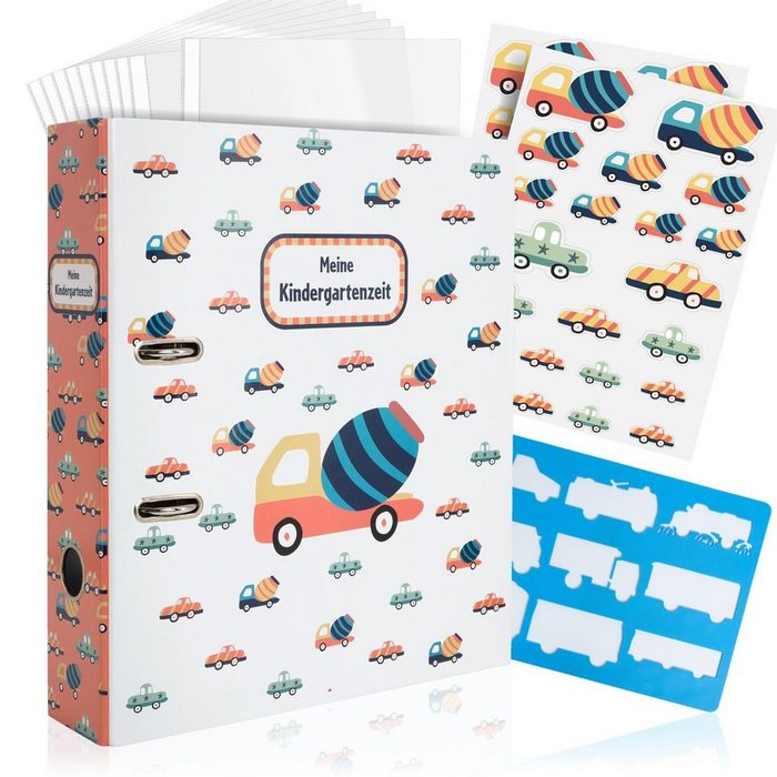 OfficeTree Aktenordner Portfolio Kindergarten Sammelordner mit Motiv Autos