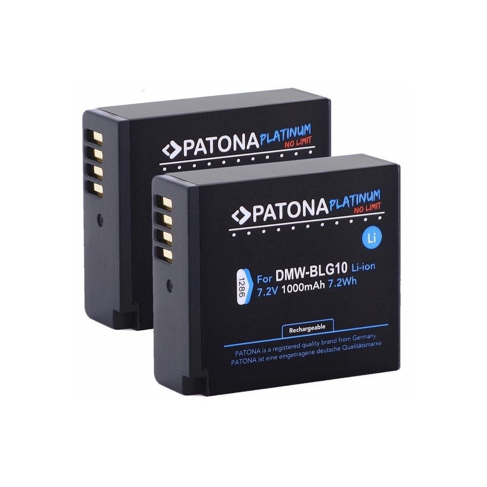 Patona Patona Platinum Akku für Panasonic DMW-BLG10 DMW-BLE9 Kamera-Akku Ersatzakku 1000 mAh (7,2 V, 2 St), DMC-LX85, DMC-LX100