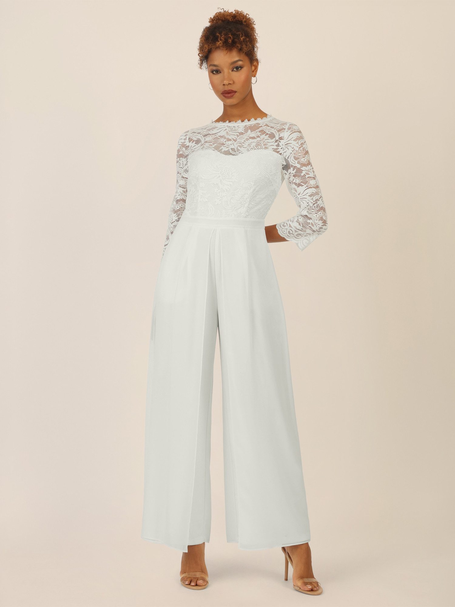 Apart Jumpsuit mit Spitzentop und weitem Bein günstig online kaufen