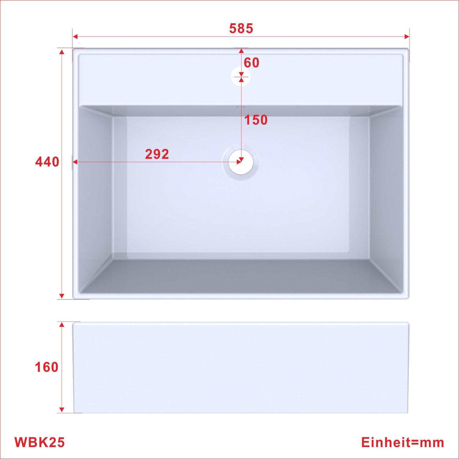 AQUABATOS Waschbecken Aufsatzwaschbecken mit/ohne Hahnloch rund oval eckig günstig online kaufen