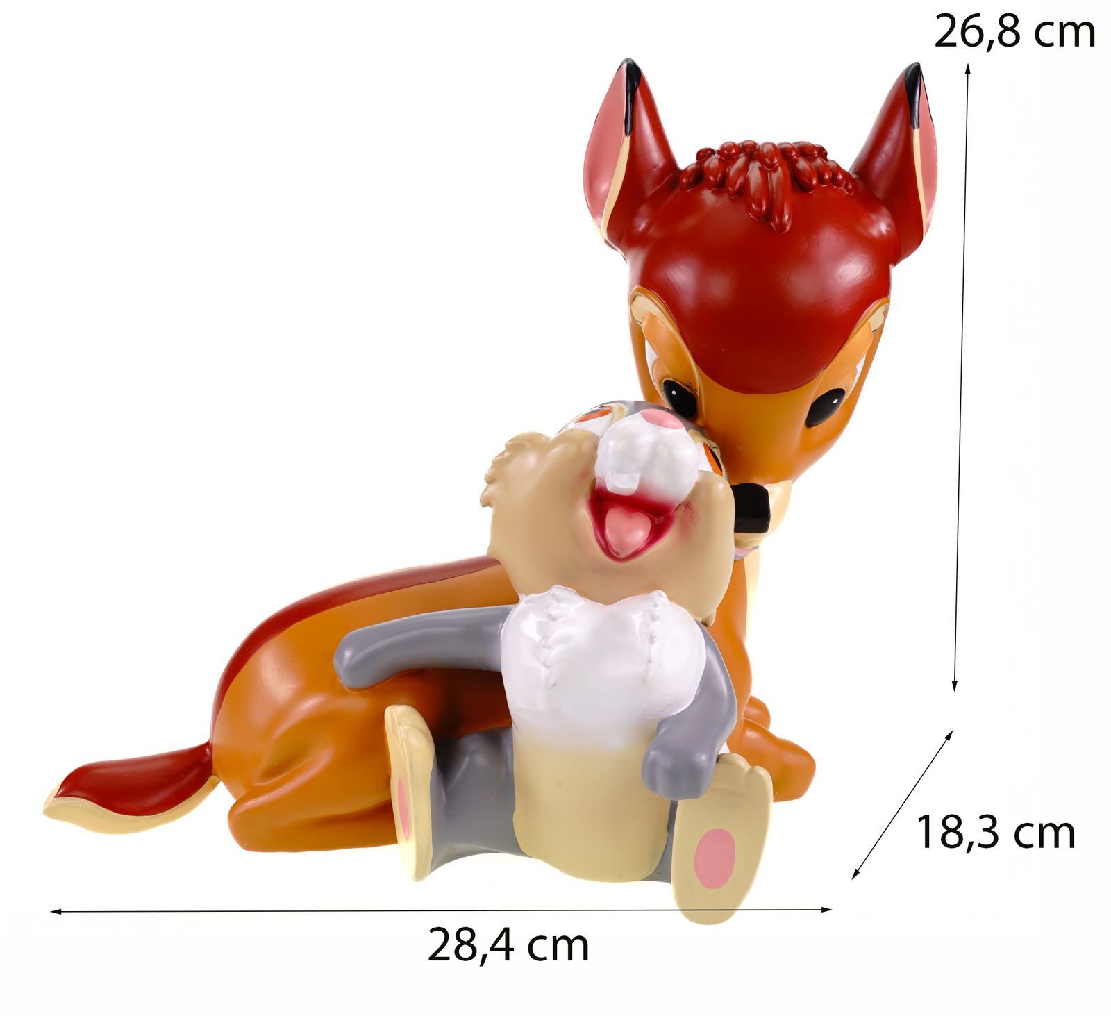 Disney Gartenfigur Bambi und Klopfer 28 x 27cm Wetterfeste Disney Skulptur Herzerwärmend