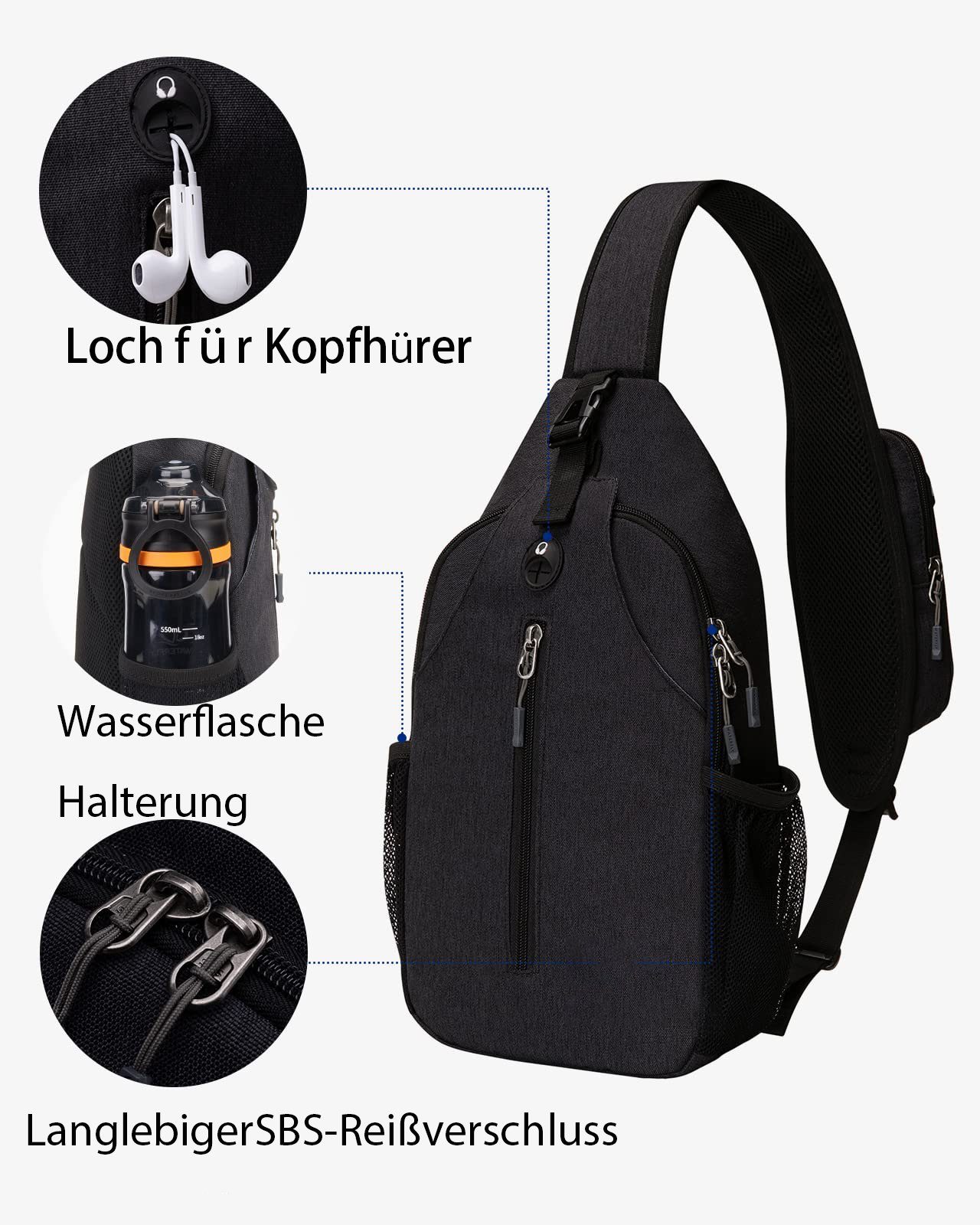 GelldG Umhängetasche Umhängetasche Schulterrucksack Sling Rucksack Bag Sling