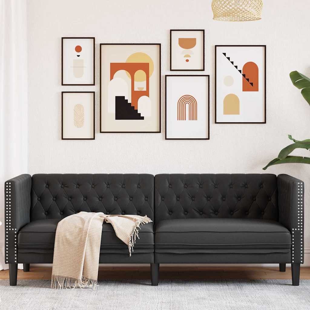 vidaXL Sofa Sofa Schwarz 194 x 74,5 x 70,5 cm PVC, 1 Teile