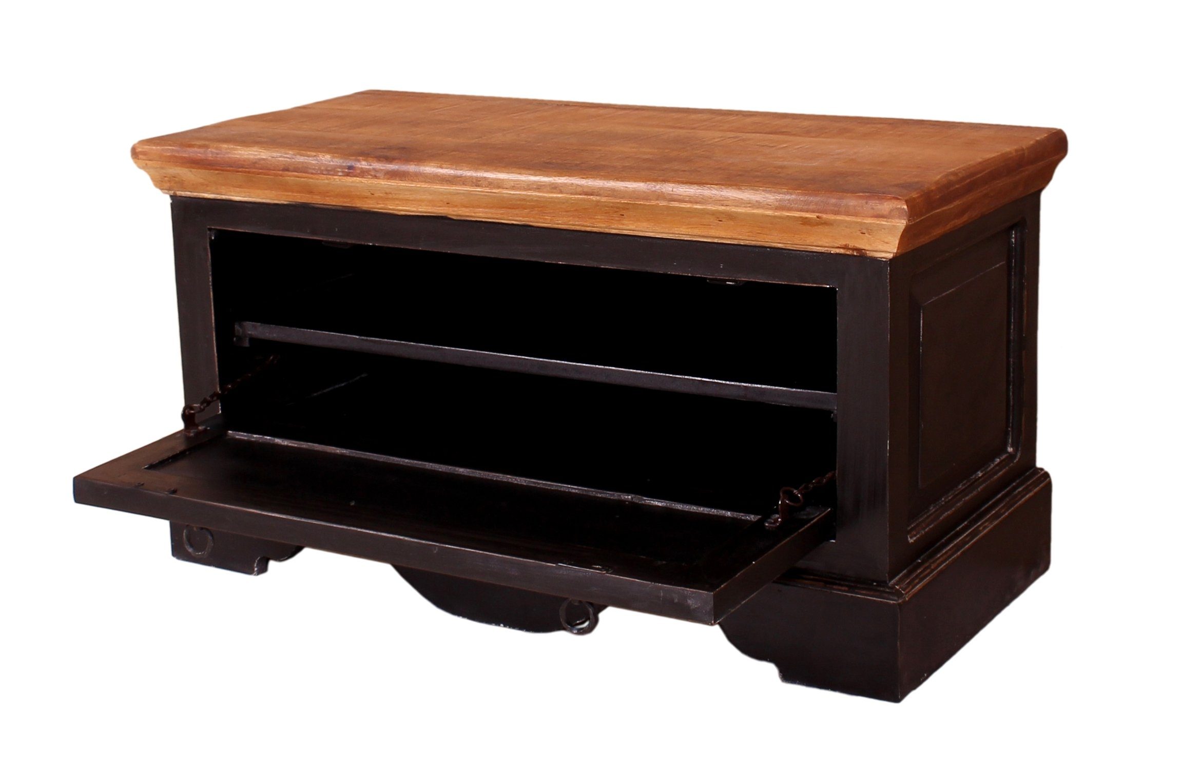 Palawan honigfarbener Möbelstücken, Schuhschrank, 1 Deckplatte), mit mit Garderoben-Set 3 S, (Komplett-Set TPFLiving 2 Garderobenpaneelen