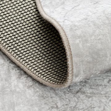 Teppich Waschbarer Wohnzimmer Teppich Waschbar in der Waschmaschine Anti Slip, Mynes Home, Grau, Einfarbig, Uni