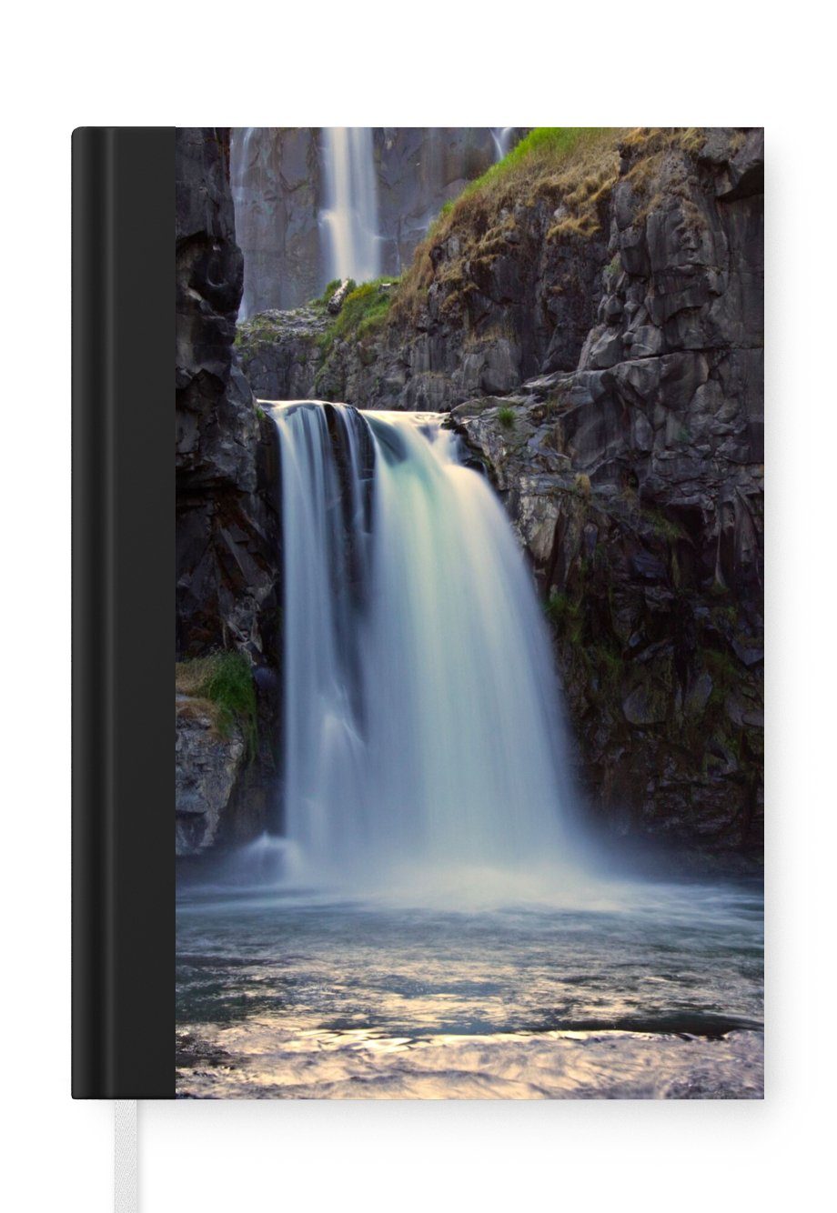 MuchoWow Notizbuch Wasserfall - Wasser - Felsen, Journal, Merkzettel, Tagebuch, Notizheft, A5, 98 Seiten, Haushaltsbuch