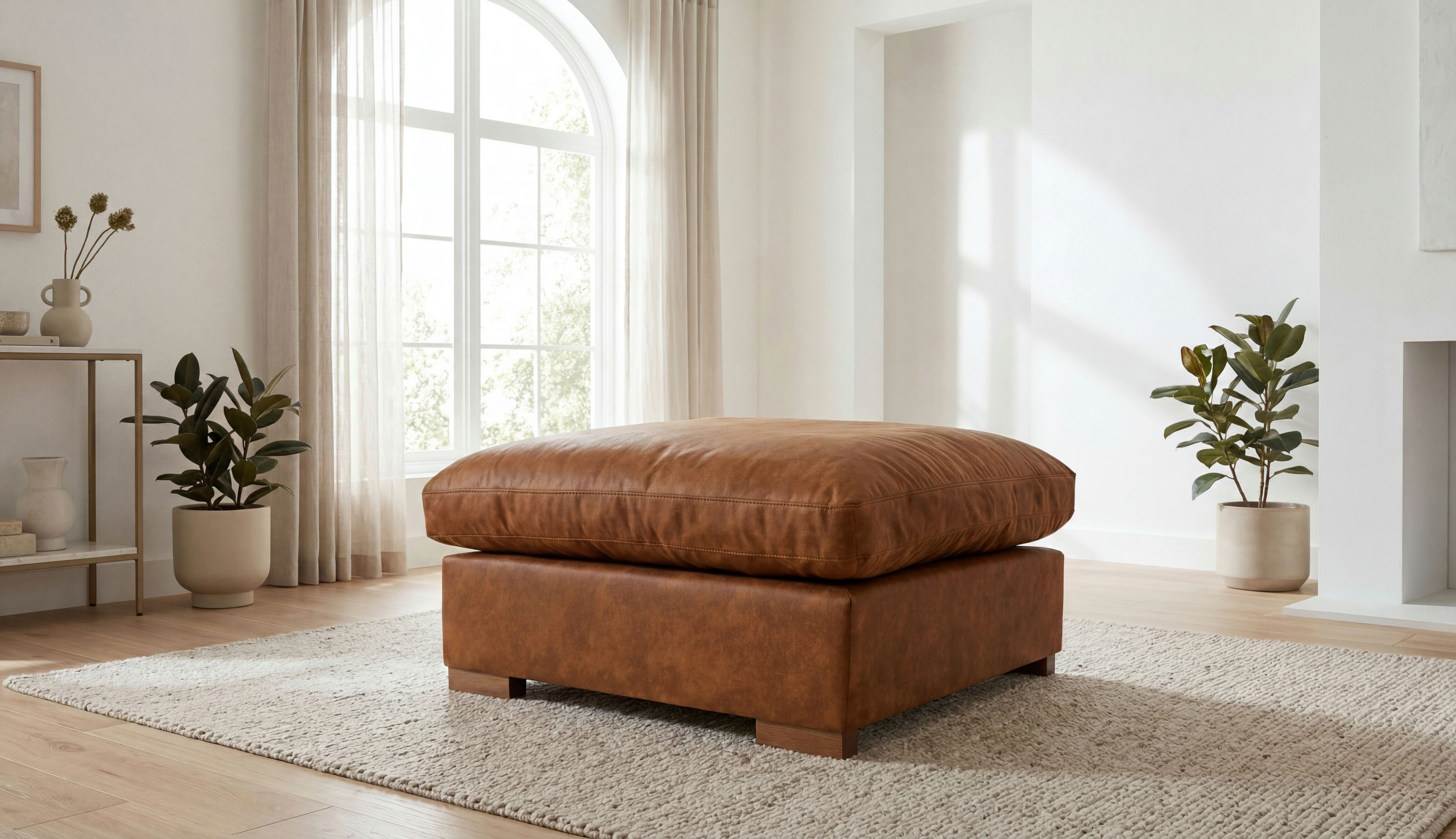 OTTO home Polsterhocker Coray, mit Federn und Daunen