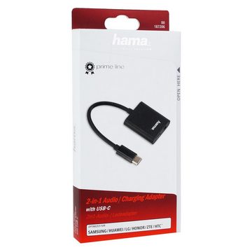 Hama 2in1 Audio-Adapter USB-C auf 3,5mm Klinke Tablet-Kabel, AUX + Ladebuchse Strom für Handy Smartphone Tablet PC Notebook