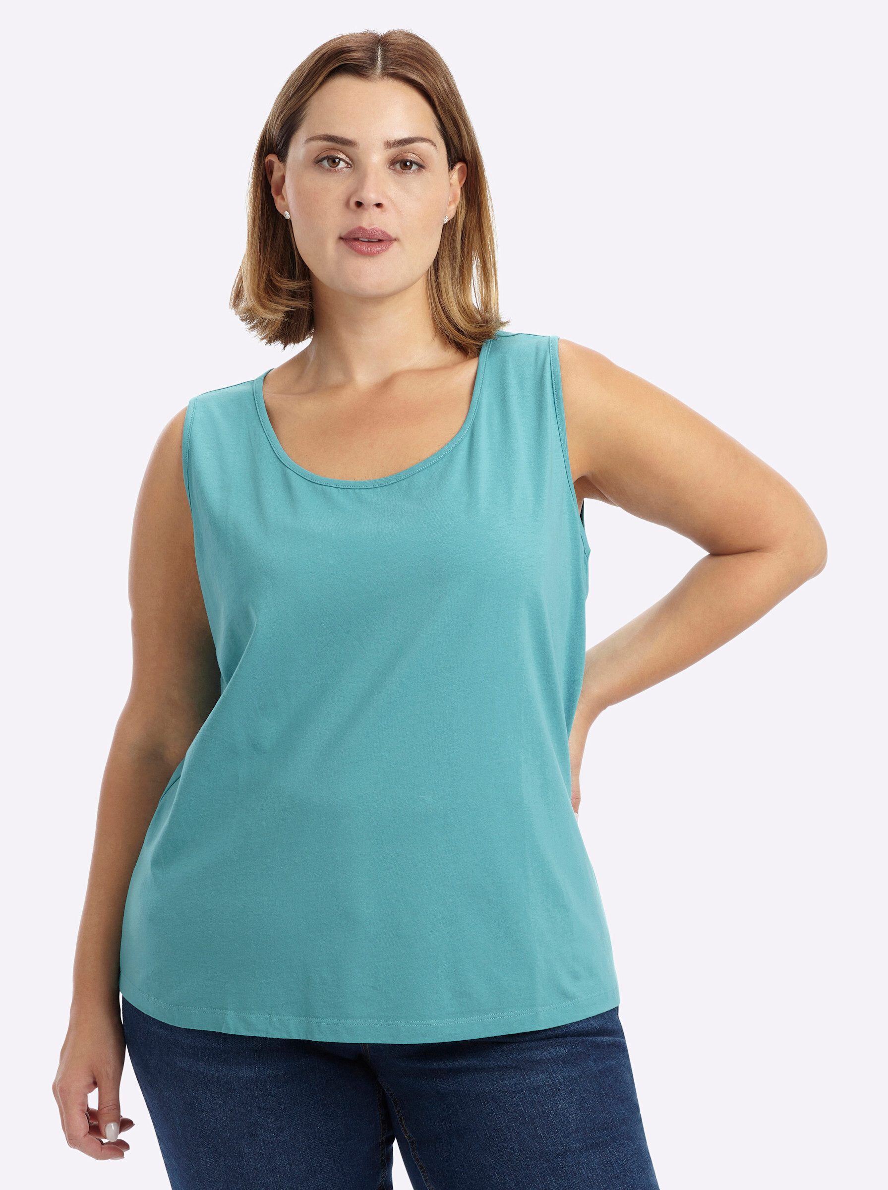 Sheego Shirttop Doppelpack Tops Ärmellos (2-tlg)