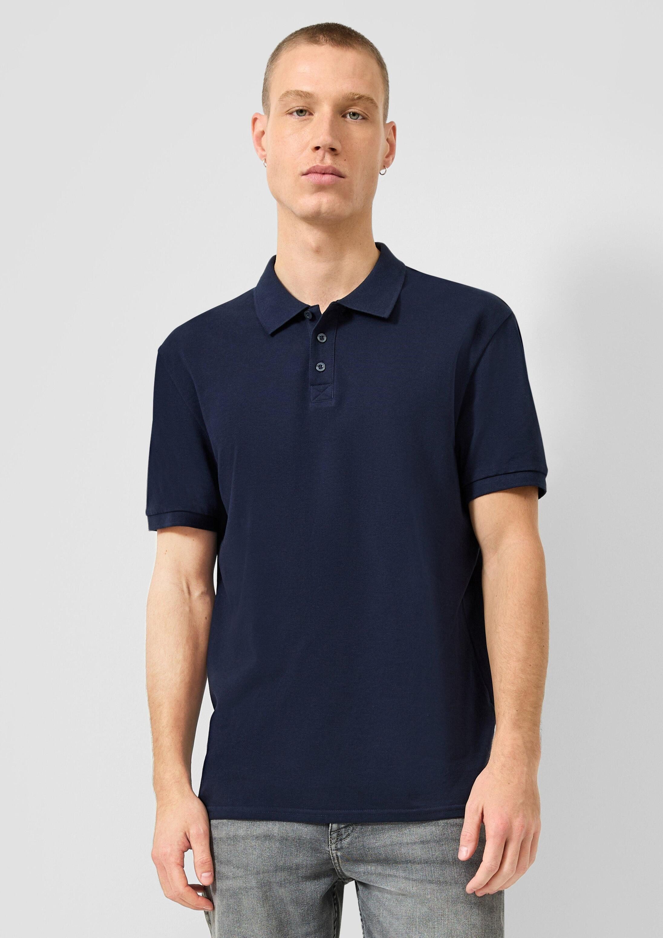 QS Kurzarmshirt Polo-Shirt Poloshirt aus Piqué
