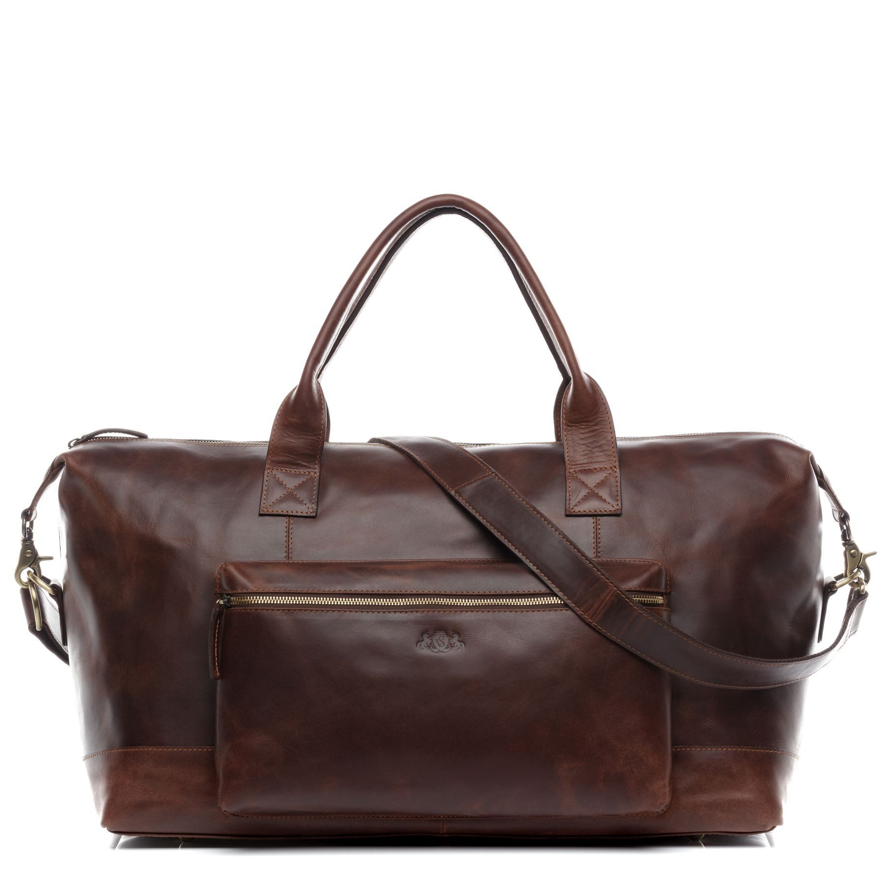 SID & VAIN Reisetasche echt Leder Weekender groß Ledertasche braun BRIXTON, Echtleder Reisegepäck für Damen & Herren, Sporttasche XL braun
