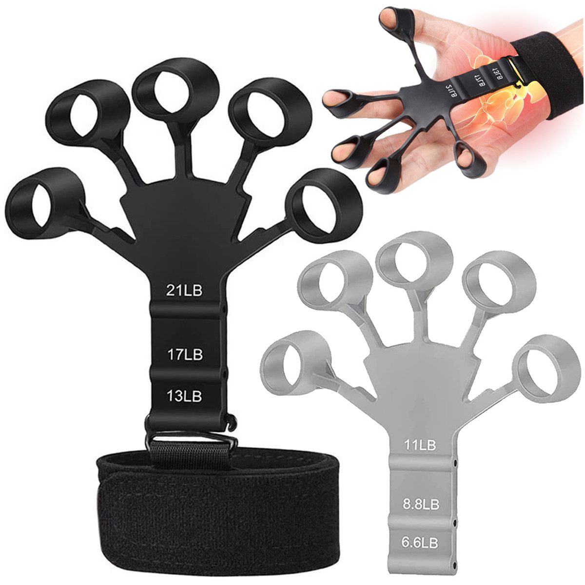 MOPUEA Handmuskeltrainer Extensor Exerciser Fingertrainer Silikon Handtrainer Handkraft Trainer