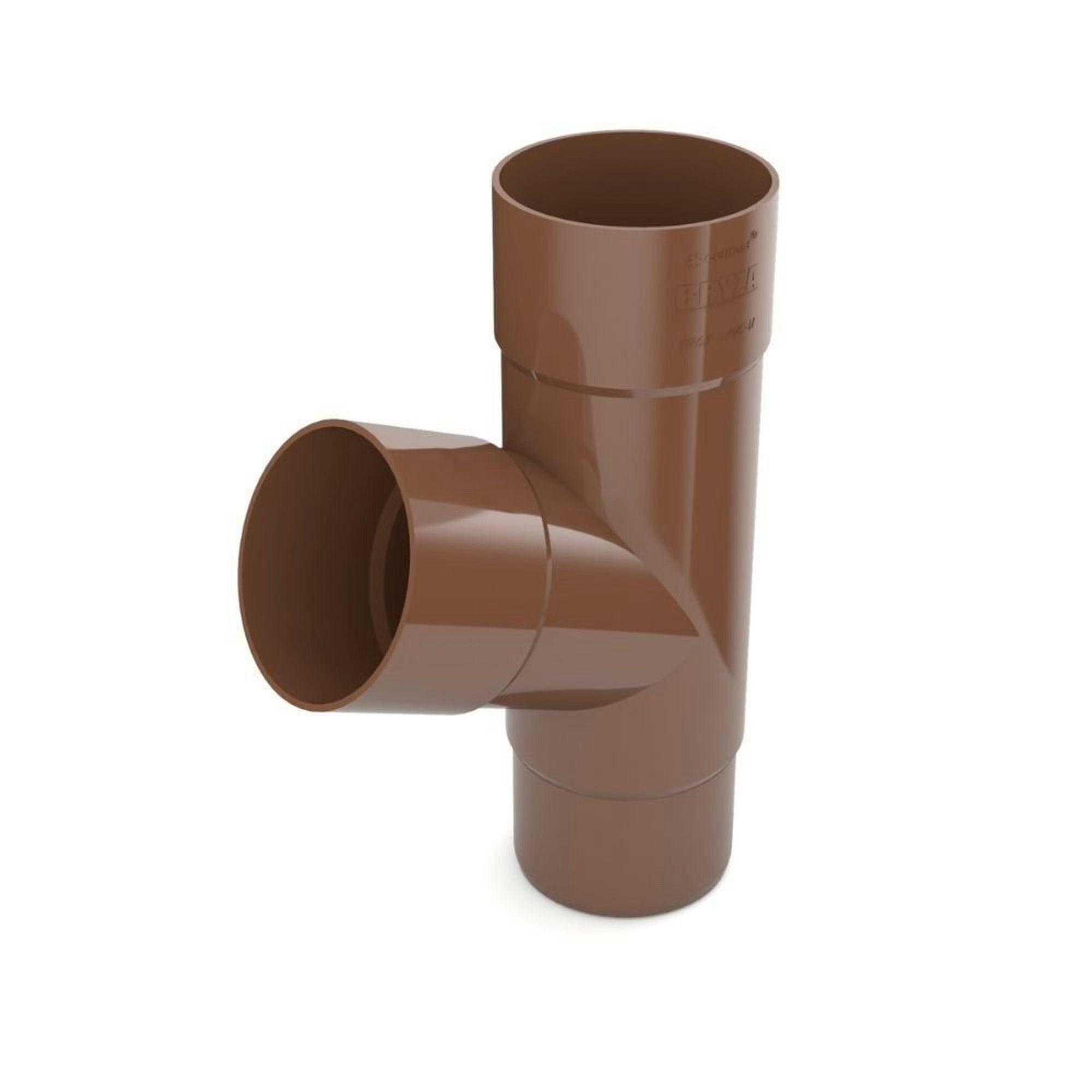 Boni-Shop Regenrinne Regenrinne T-Stück braun, Fallrohr System 63, Dachrinne Zubehör