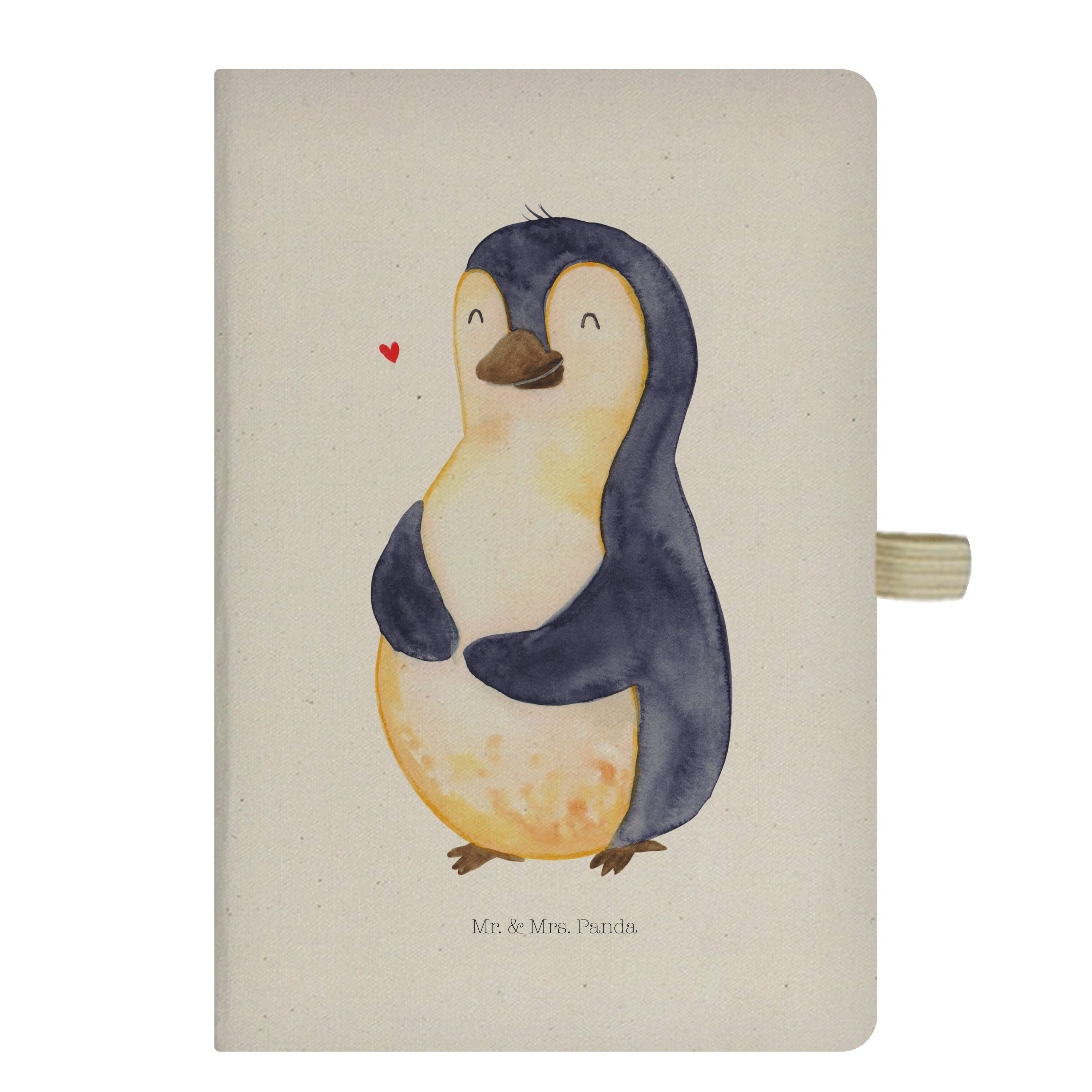 Mr. & Mrs. Panda Notizbuch Pinguin Diät - Transparent - Geschenk, Journal, Tagebuch, Skizzenbuch Mr. & Mrs. Panda, Nachhaltige Baumwolle