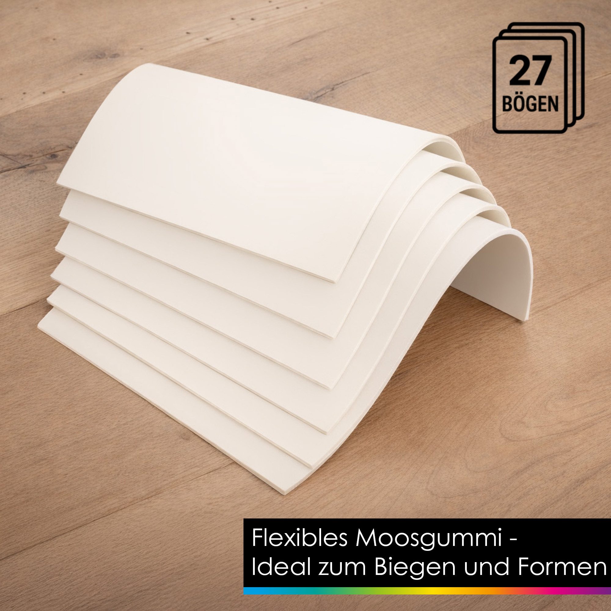 Moritz & Moritz Moosgummi OfficeTree 27x Moosgummi Weiß 2mm A4 - Moosgummiplatten