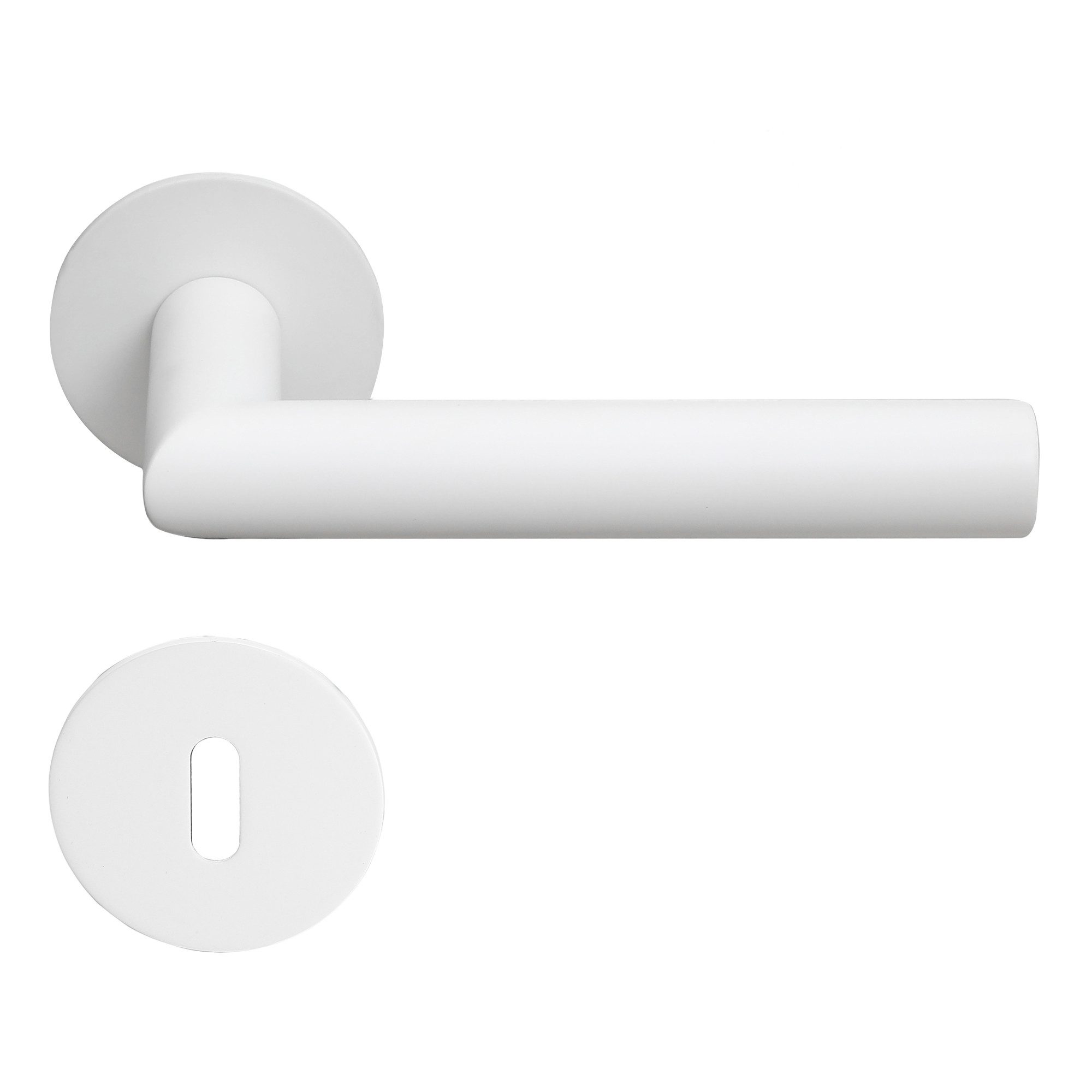 MeinTürgriff Drückergarnitur Toulouse Flachrosette weiß Türgriff eckig Rosettengarnitur