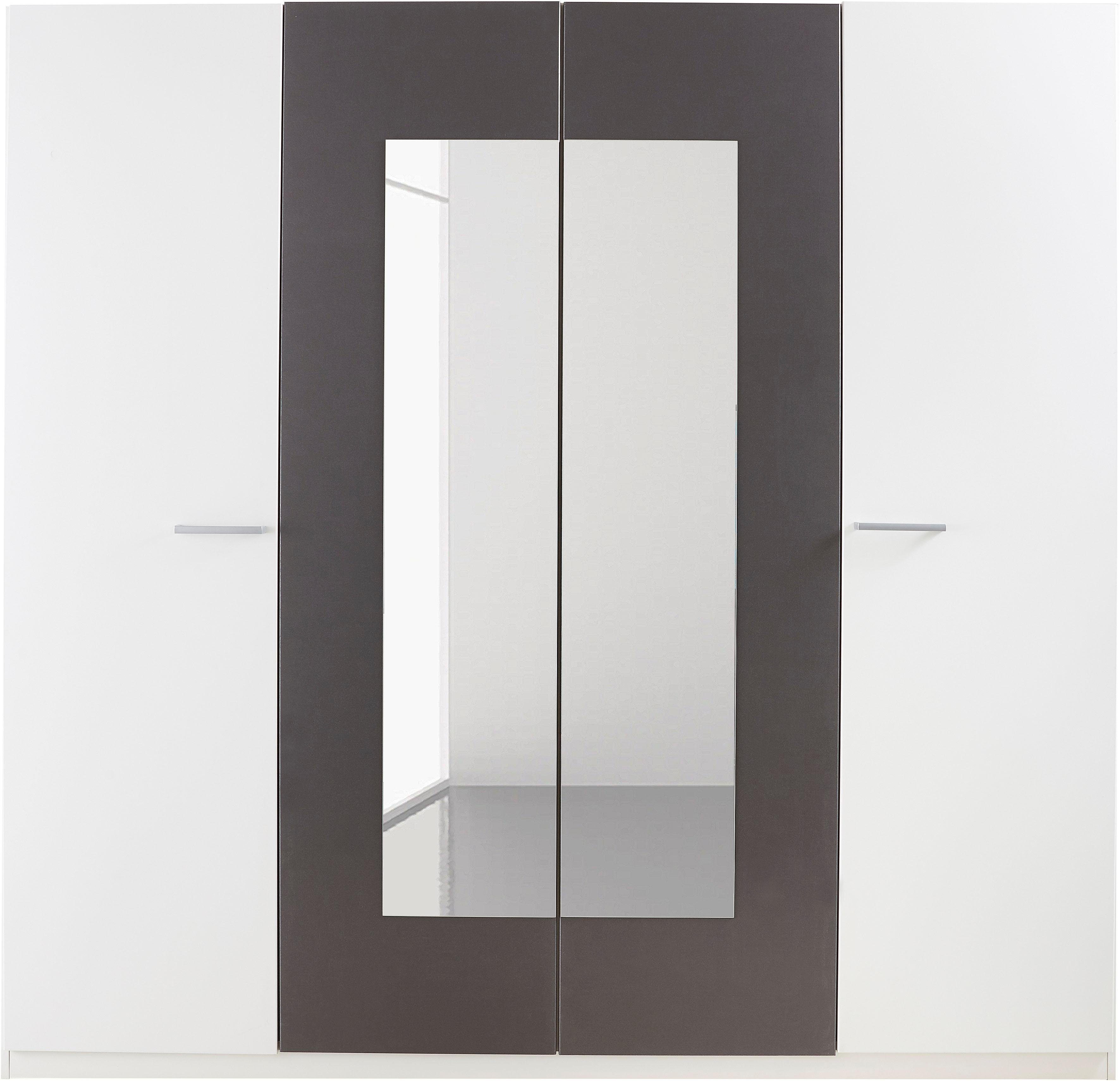 rauch Drehtürenschrank Kleiderschrank Schrank Garderobe Wäscheschrank Schlafzimmer BORBA (Breite/Höhe/Tiefe: 225/210/54 cm) optional mit Absetzung in Graumetallic MADE IN GERMANY