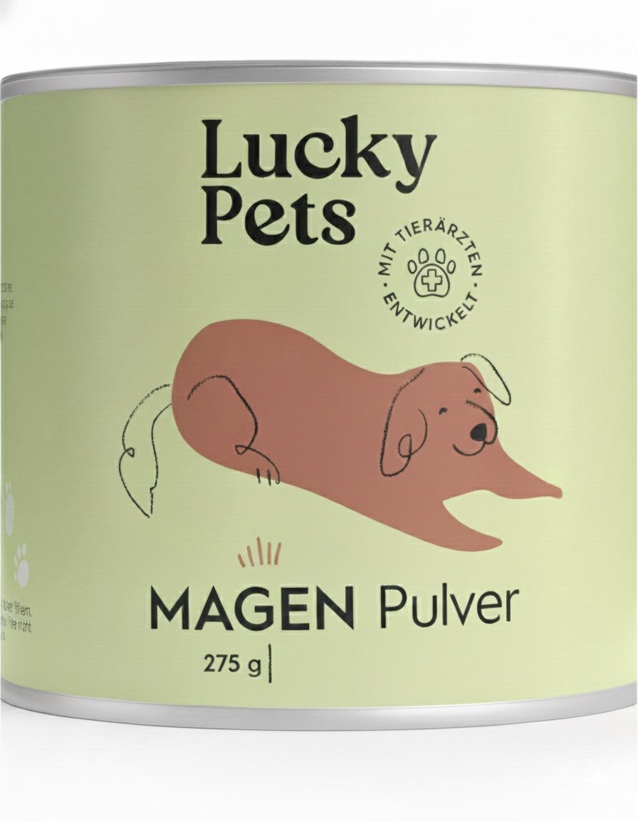 Lucky Pets Magenpulver für Hunde mit Ulmenrinde bei Sodbrennen & Durchfall, Nahrungsergänzungsmittel für: Hunde