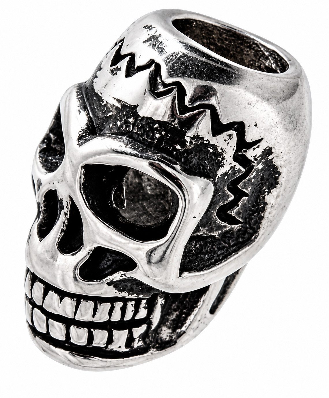 Kiss of Leather Bartbürste Bartperle Totenkopf Skull Haarperle Edelstahl Bartschmuck 6 mm