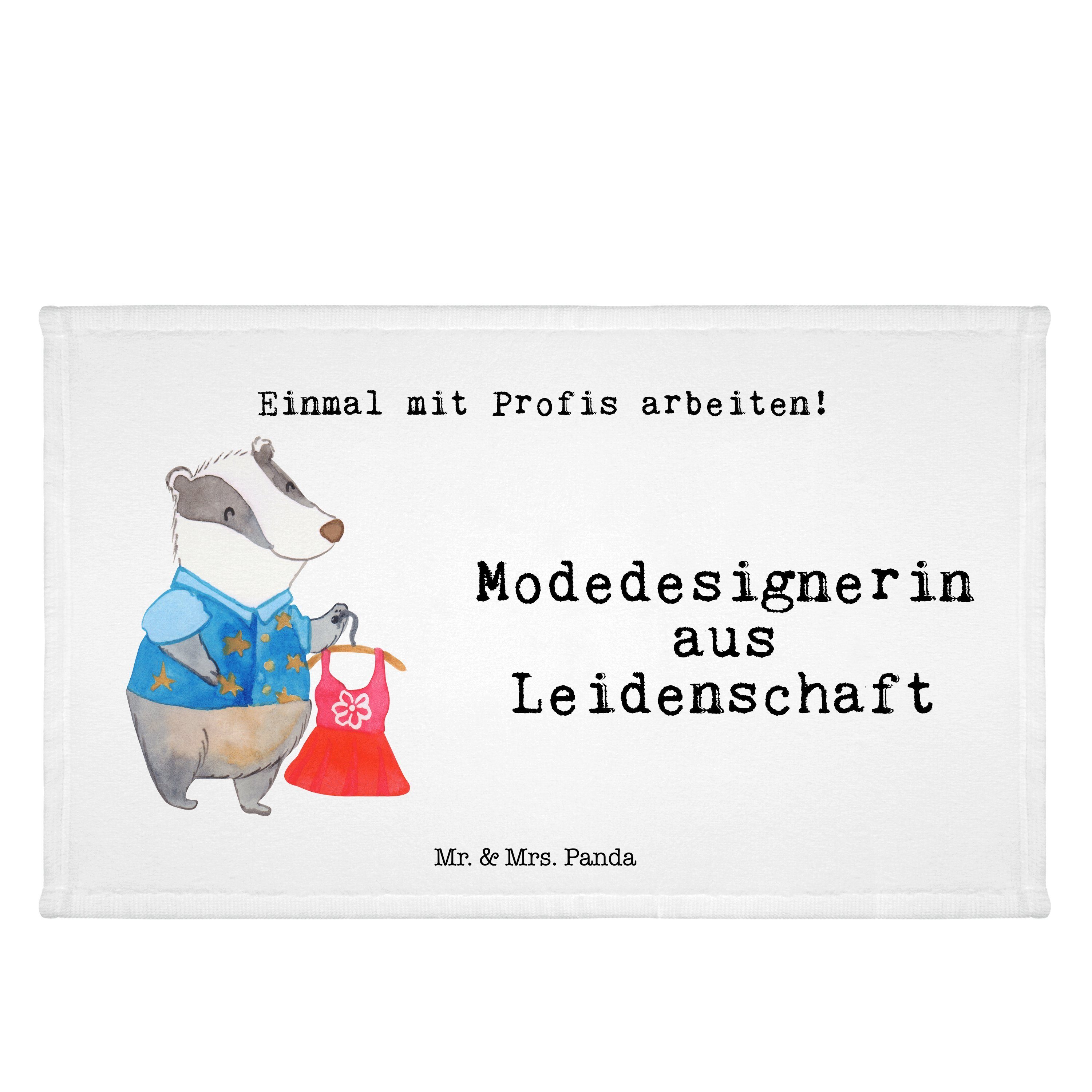 Mr. & Mrs. Panda Handtuch Modedesignerin aus Leidenschaft - Weiß - Geschenk, Modeschöpferin, Au, (1-St)