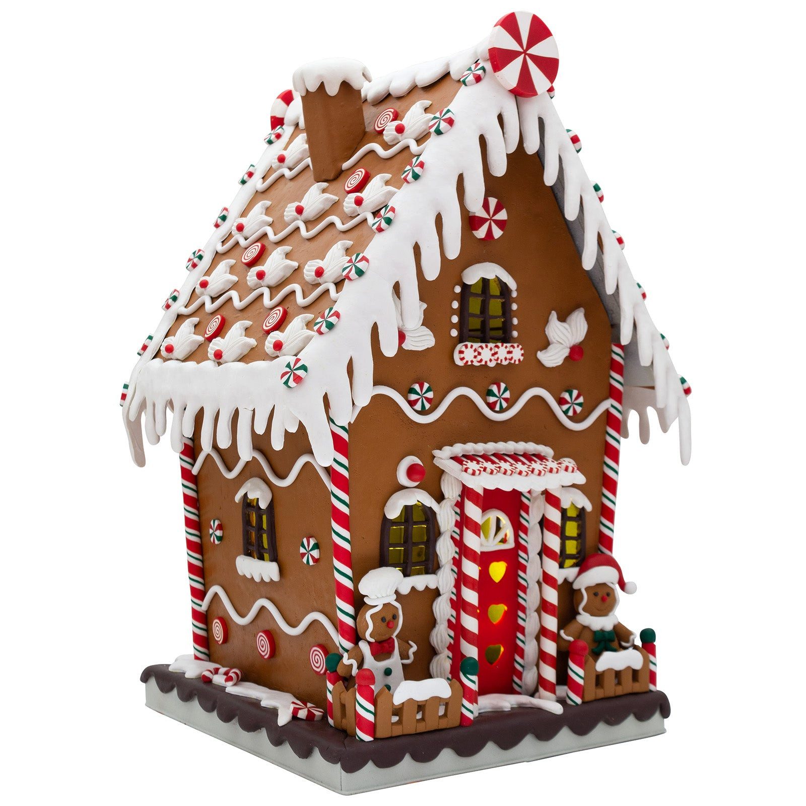 Christmas Paradise Weihnachtshaus XL Lebkuchenhaus mit LED 40 cm, Weihnachtsdeko, braun, leuchtet