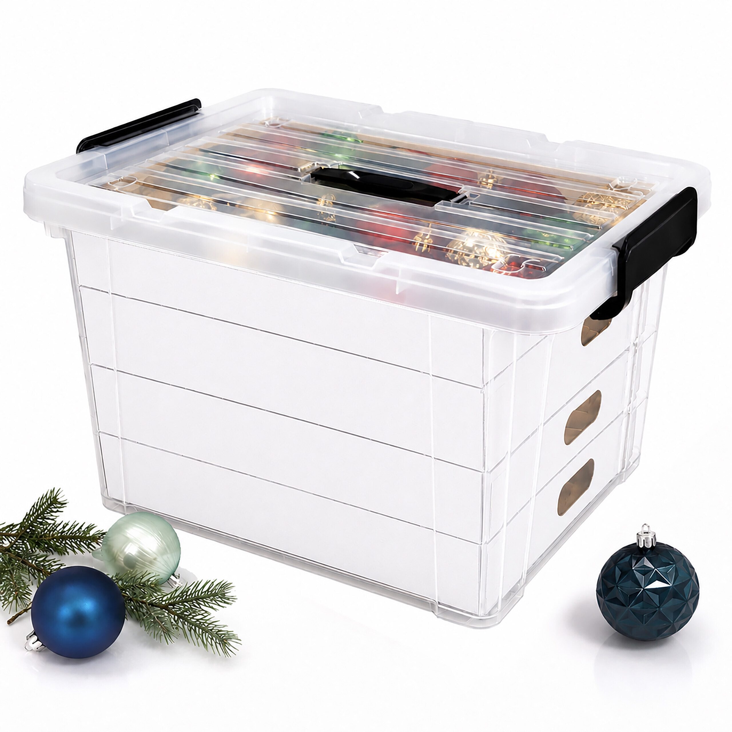 relaxdays Aufbewahrungsbox Weihnachtskugel Aufbewahrungsbox (1 St), 55 Liter