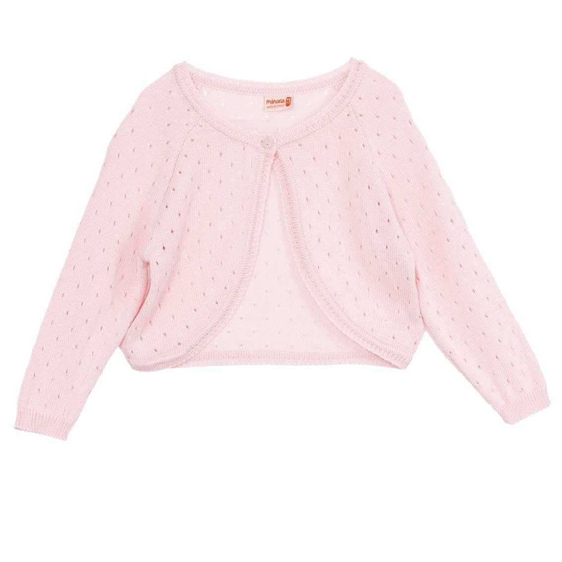 Minora Strickkleid Baby/Kind Bolero Taufweste Strickwaren Mädchen Langarm 3-10 Jahre